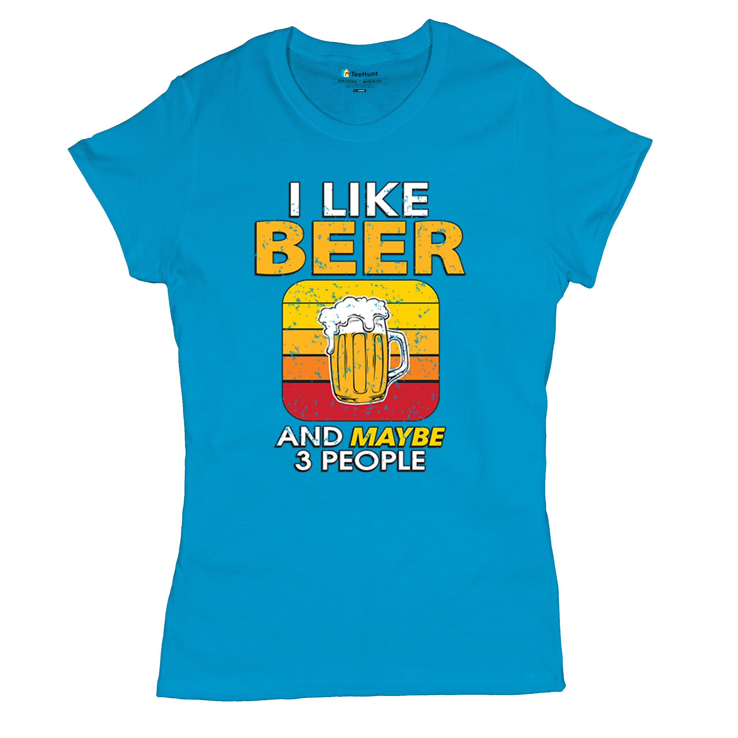 I Like Beer & 3 People T-Shirt Sarcastic Humor Craft Brewery Lager Women's Tee - Picture 41 of 50