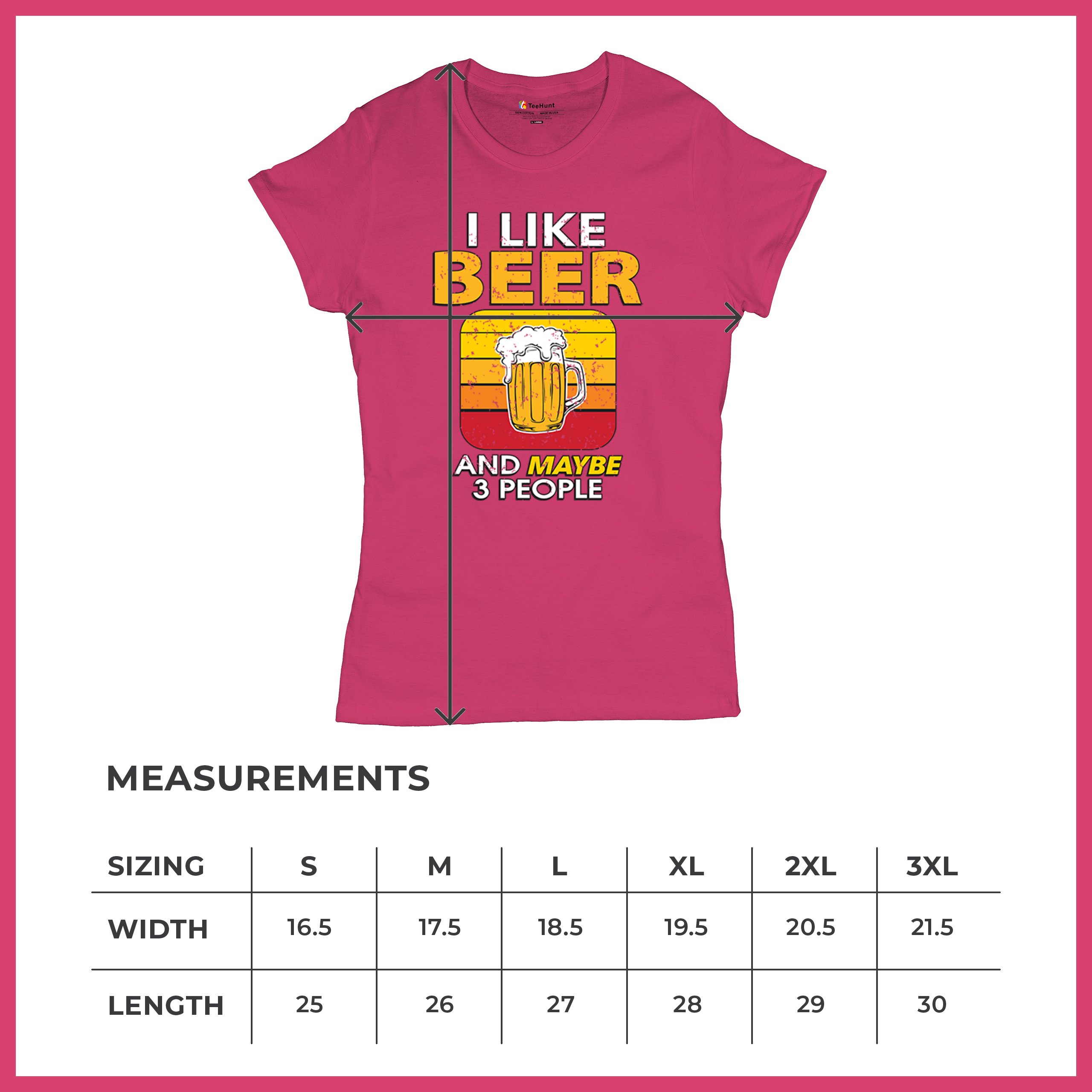 I Like Beer & 3 People T-Shirt Sarcastic Humor Craft Brewery Lager Women's Tee - Picture 50 of 50