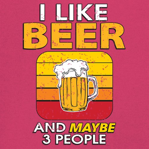 I Like Beer & 3 People T-Shirt Sarcastic Humor Craft Brewery Lager Women's Tee - Picture 46 of 50