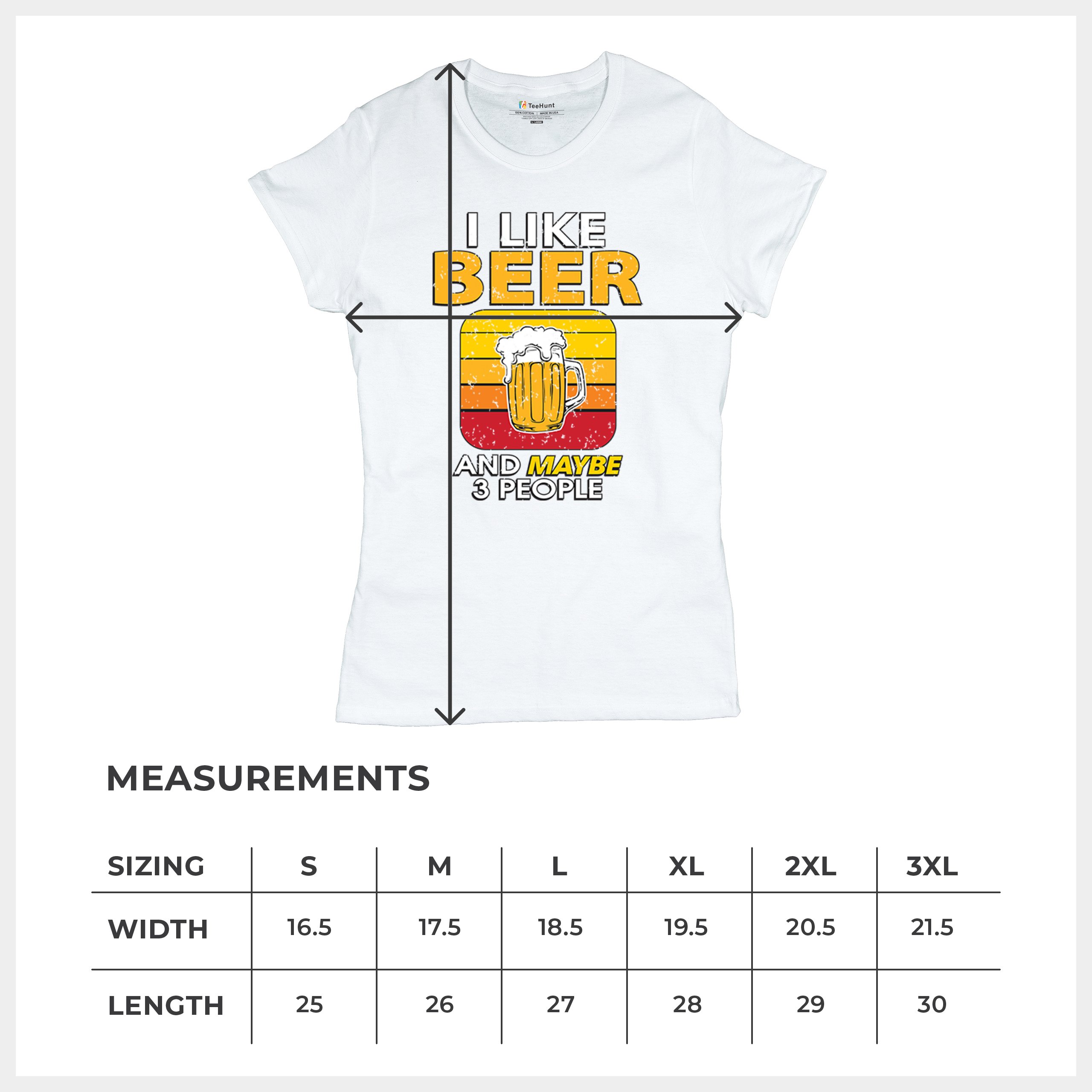 I Like Beer & 3 People T-Shirt Sarcastic Humor Craft Brewery Lager Women's Tee - Picture 29 of 50