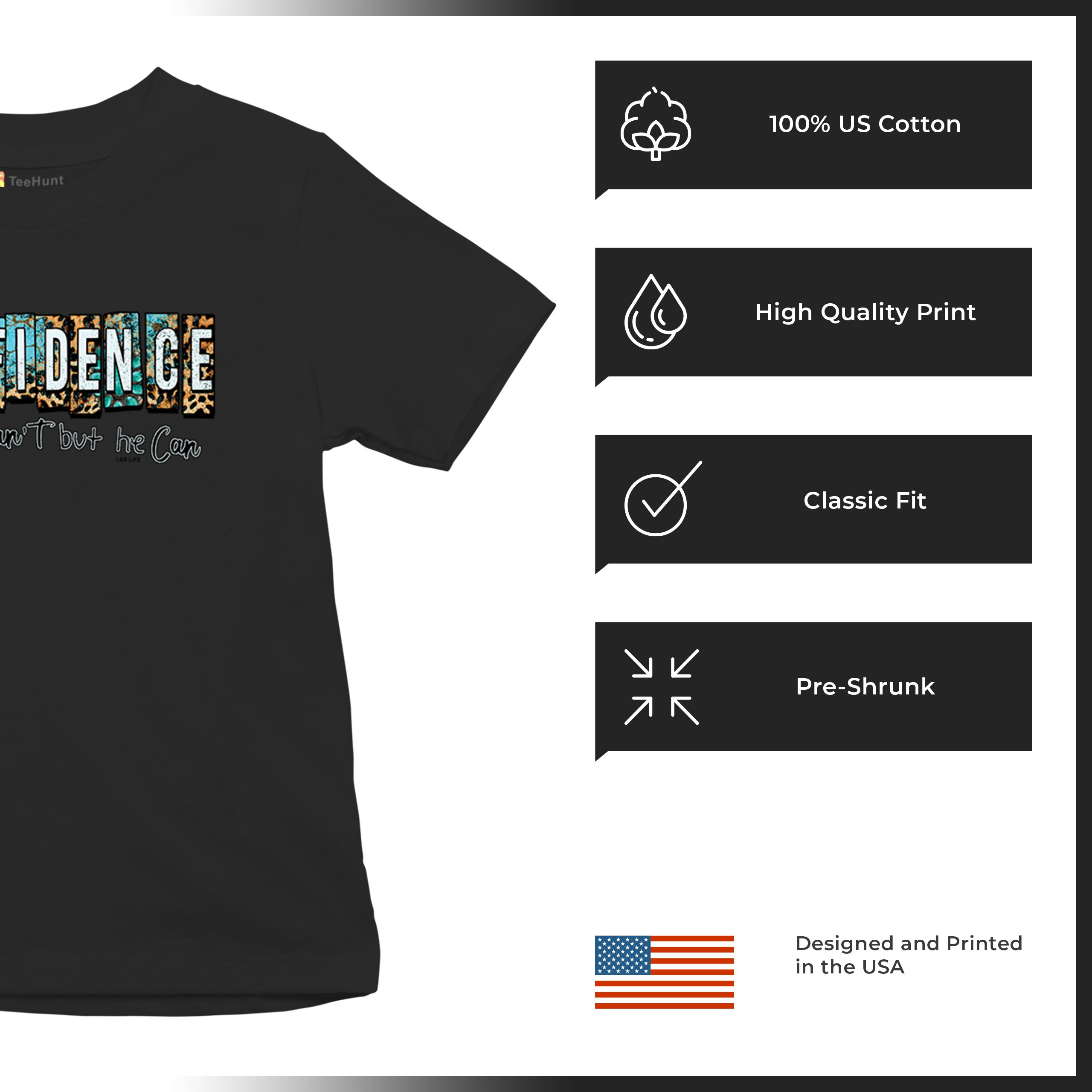 GODfidence Youth T-shirt Christian Religious Confident in God Motivation Kids - Picture 14 of 50
