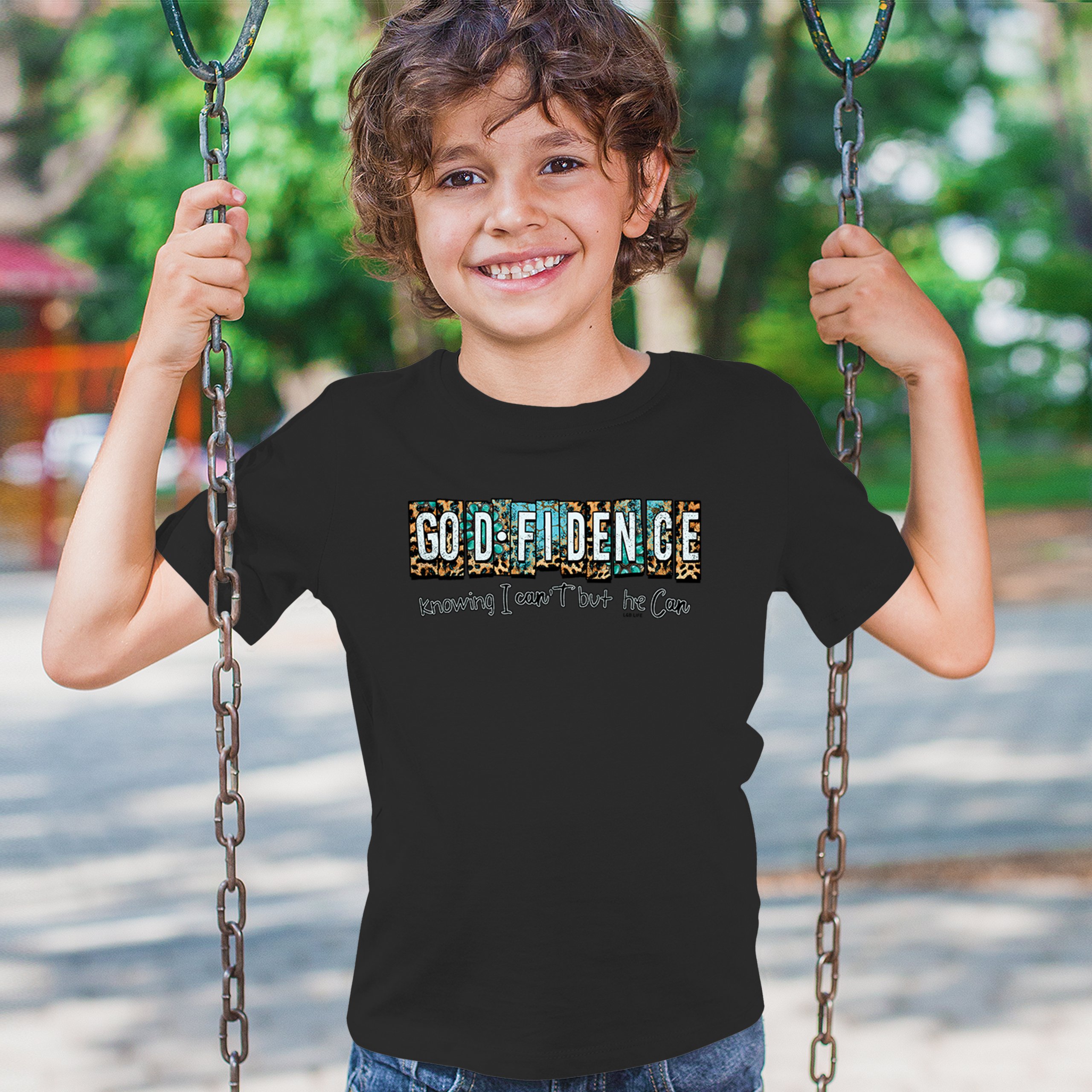 GODfidence Youth T-shirt Christian Religious Confident in God Motivation Kids - Picture 12 of 50
