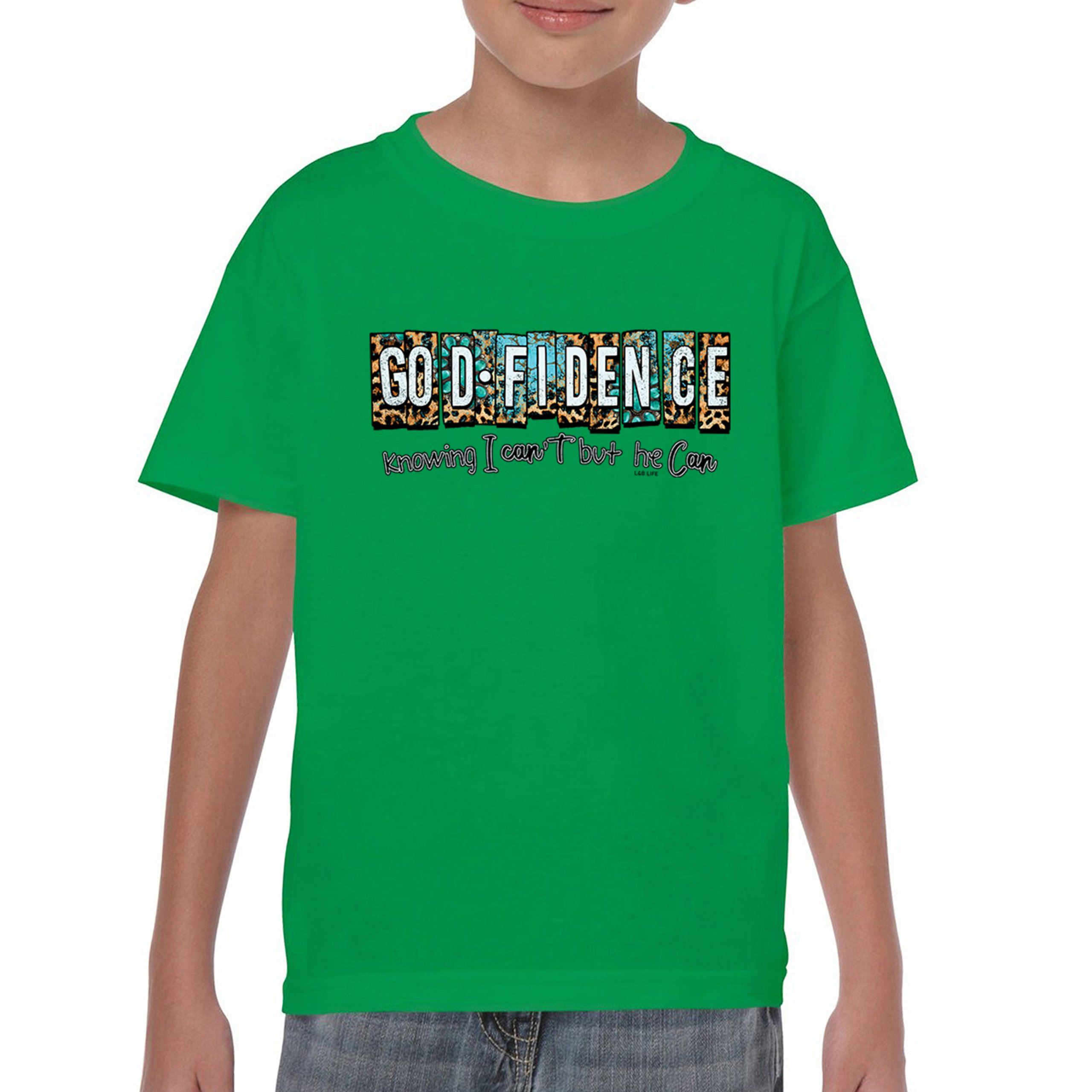 GODfidence Youth T-shirt Christian Religious Confident in God Motivation Kids - Picture 30 of 50
