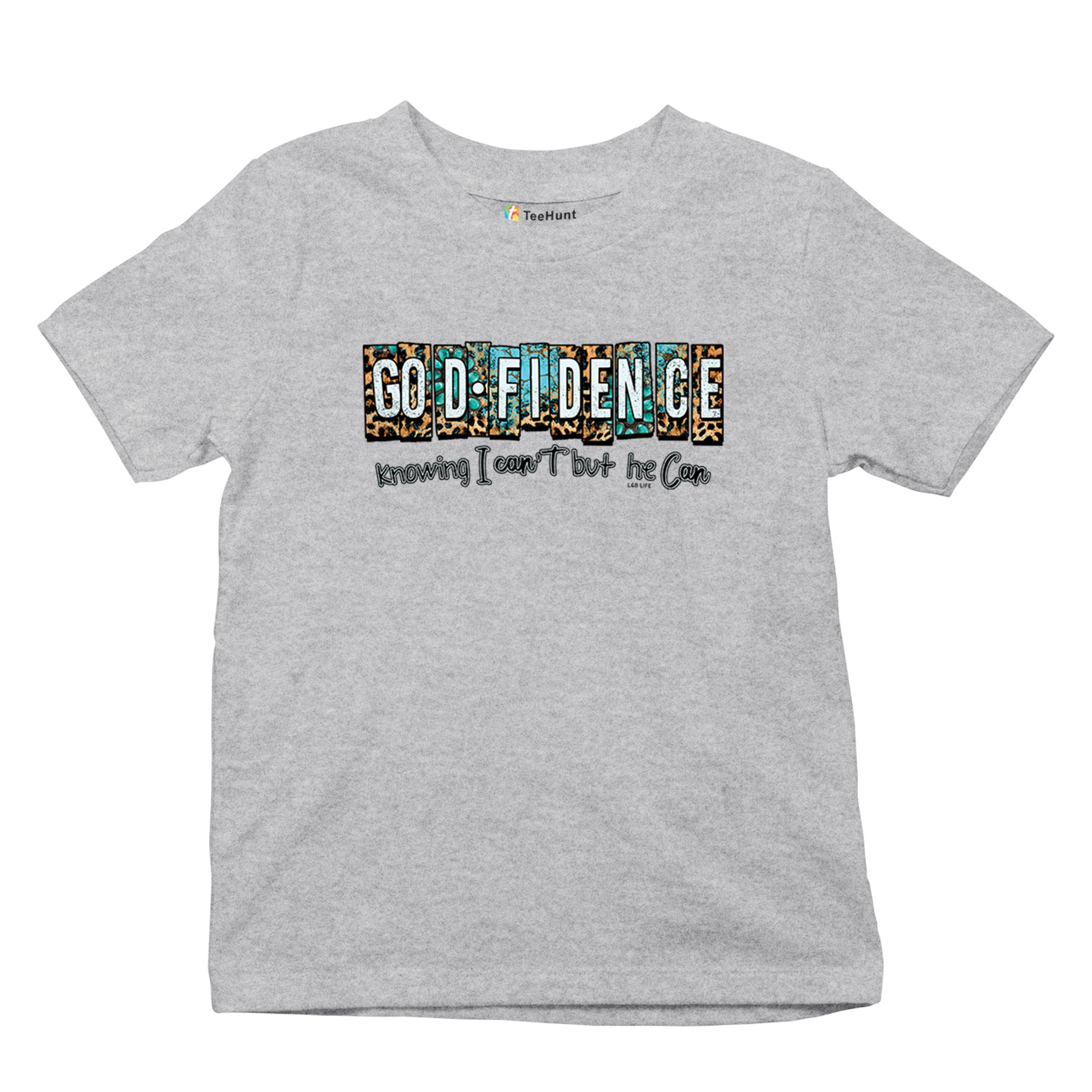 GODfidence Youth T-shirt Christian Religious Confident in God Motivation Kids - Picture 20 of 50