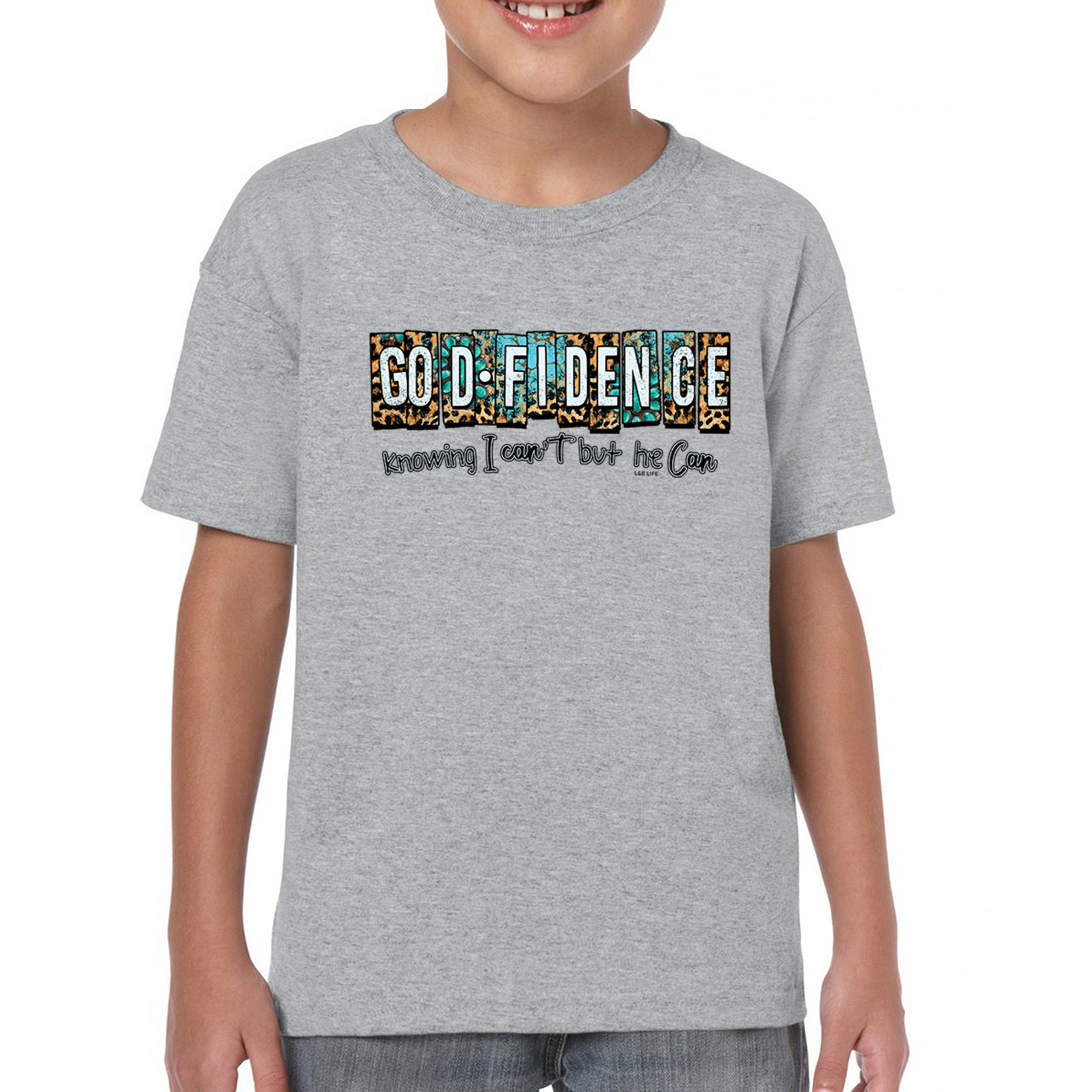 GODfidence Youth T-shirt Christian Religious Confident in God Motivation Kids - Picture 16 of 50