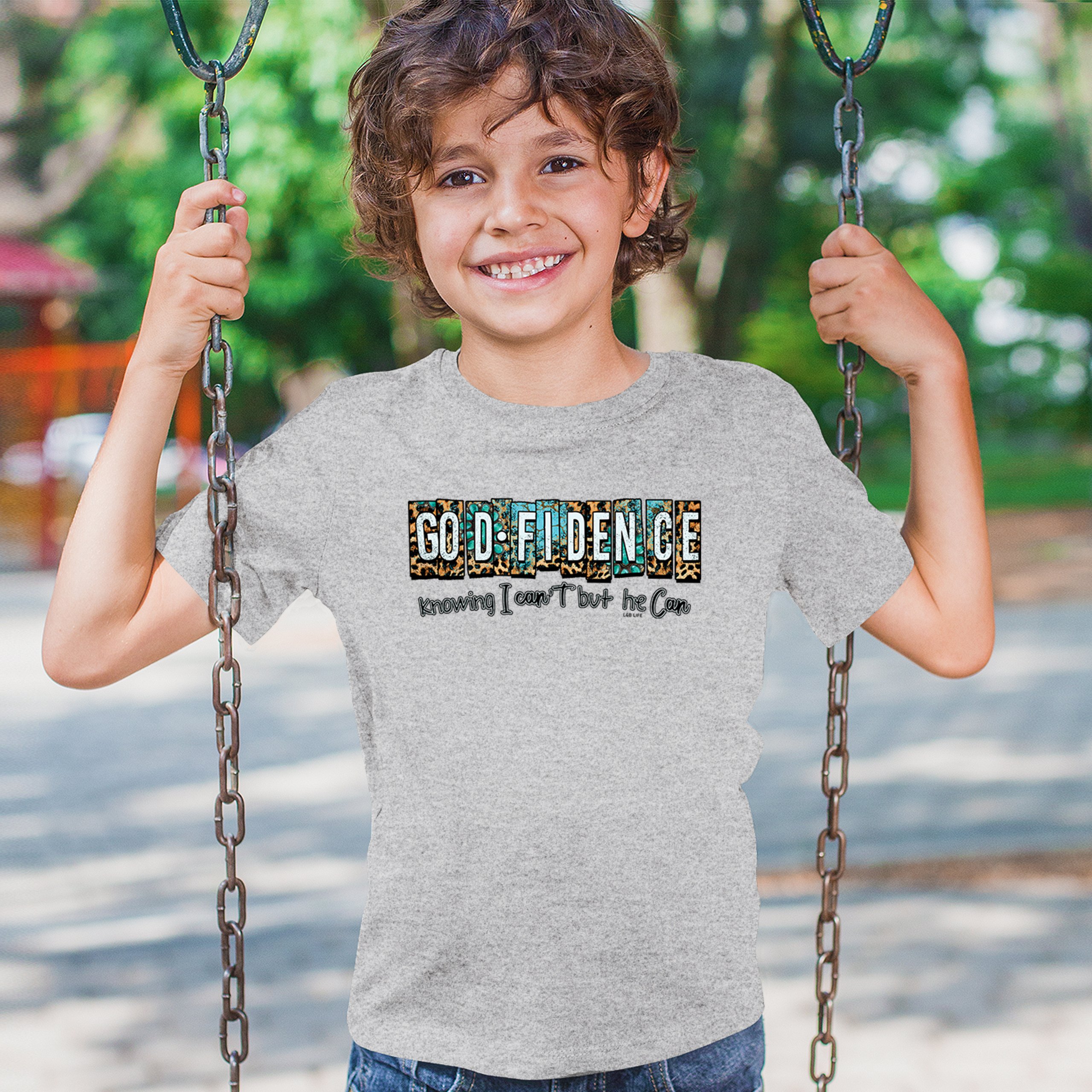 GODfidence Youth T-shirt Christian Religious Confident in God Motivation Kids - Picture 19 of 50