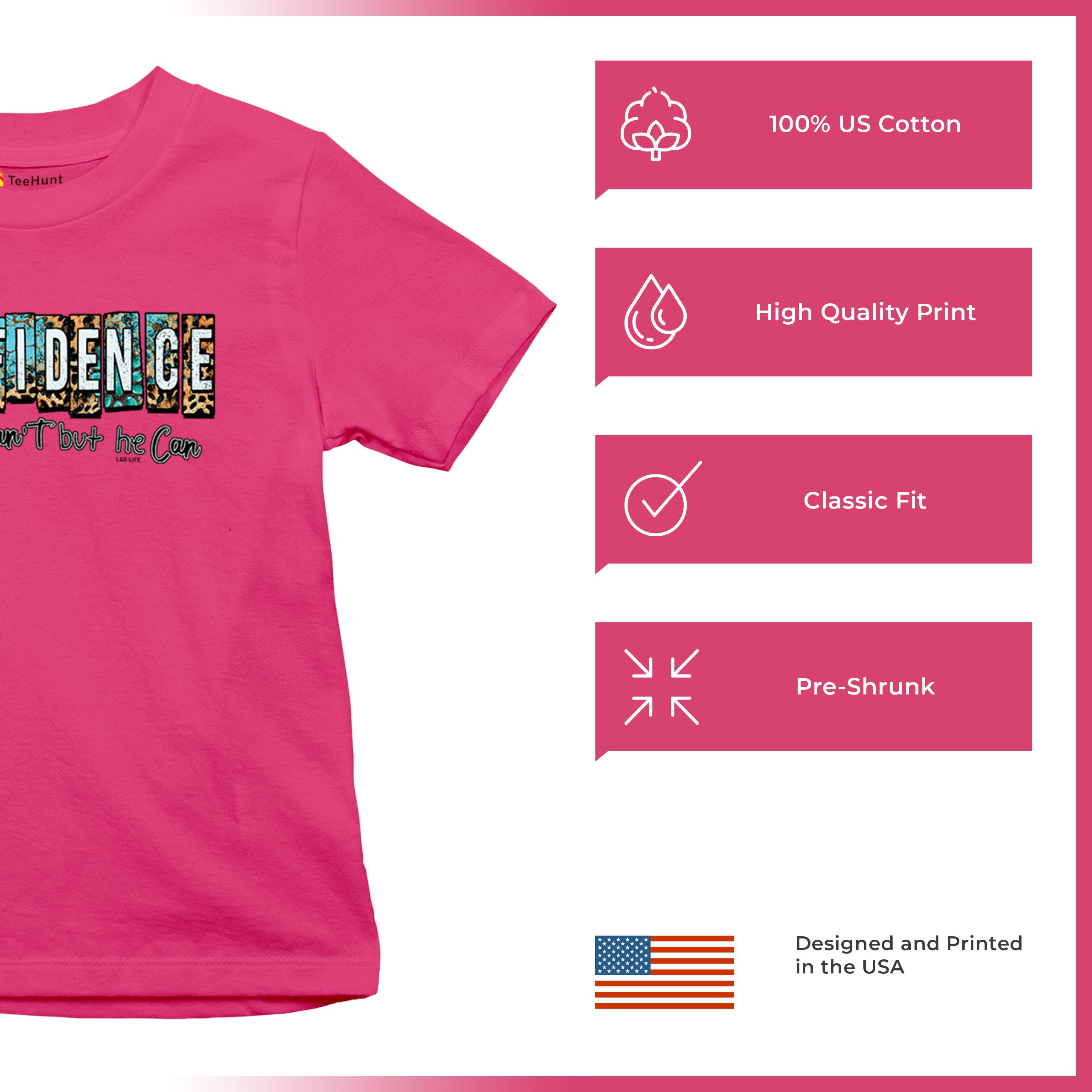 GODfidence Youth T-shirt Christian Religious Confident in God Motivation Kids - Picture 49 of 50
