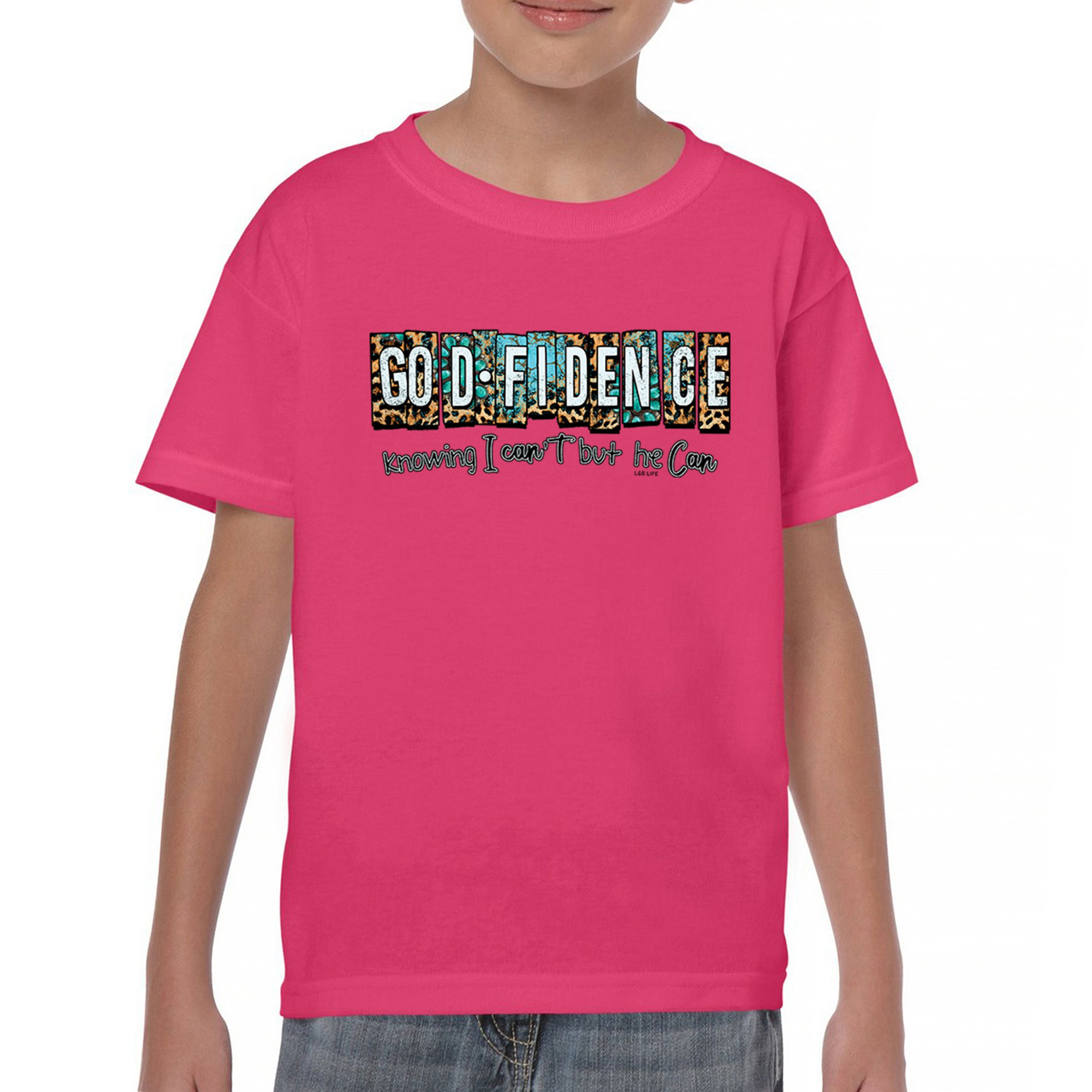 GODfidence Youth T-shirt Christian Religious Confident in God Motivation Kids - Picture 44 of 50