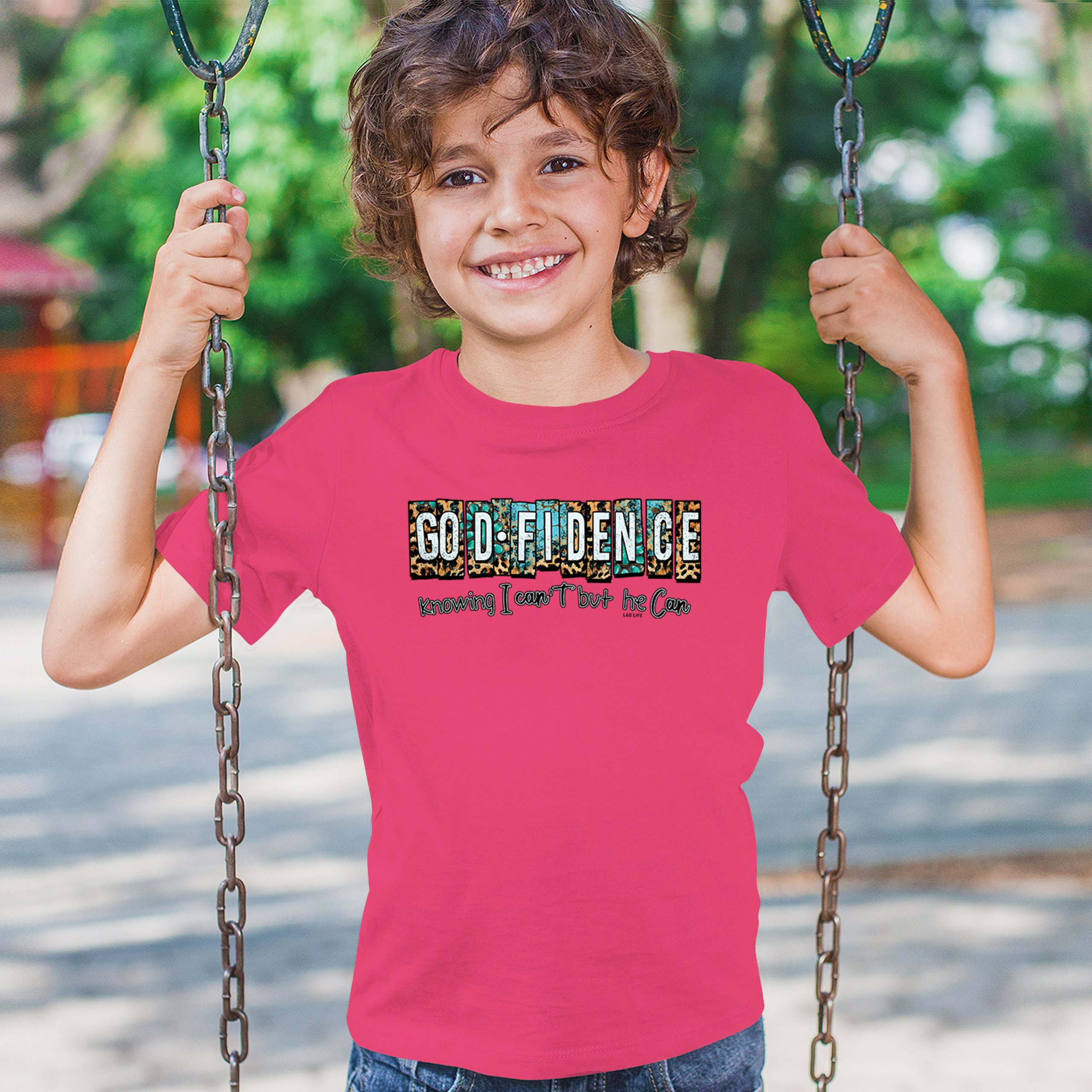 GODfidence Youth T-shirt Christian Religious Confident in God Motivation Kids - Picture 47 of 50