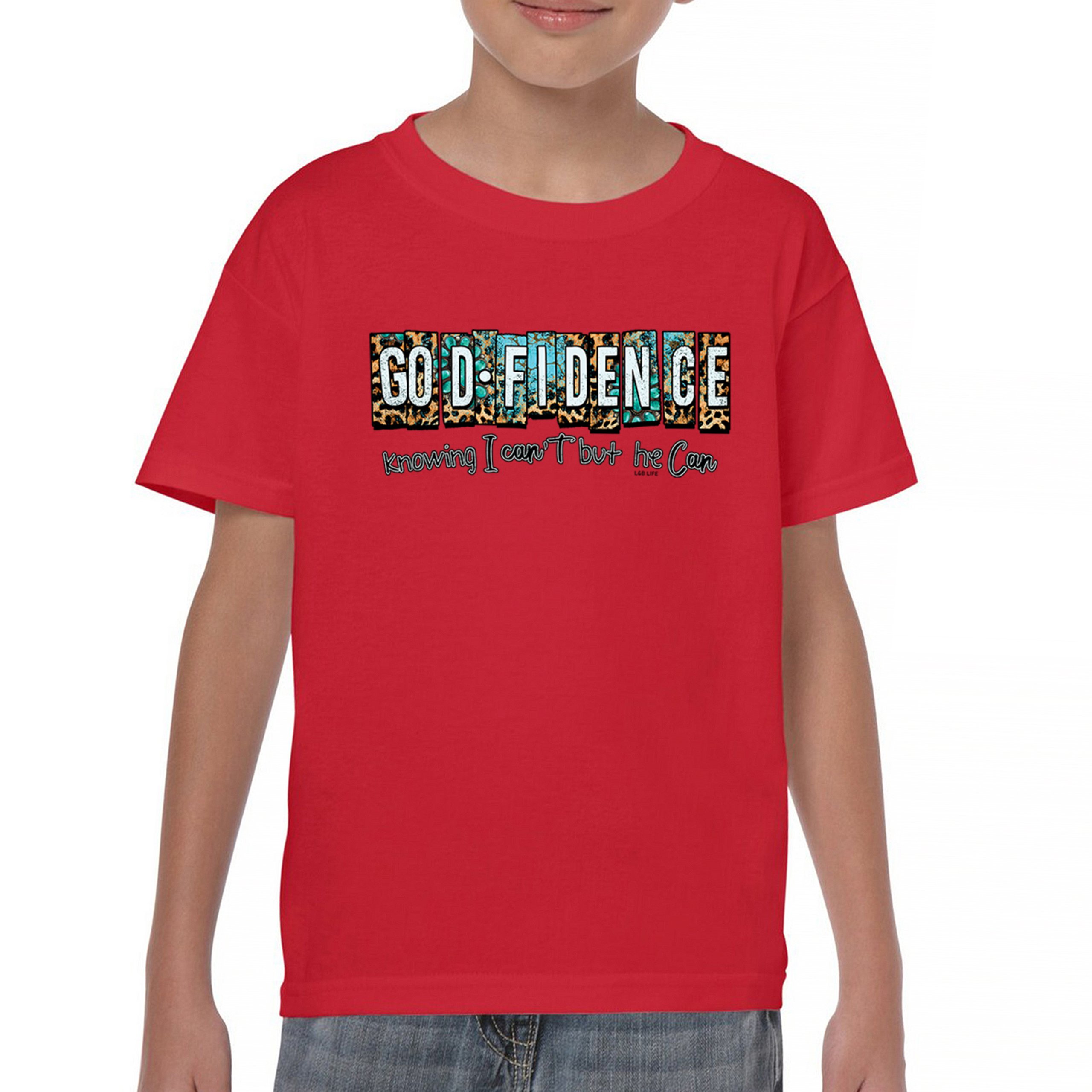 GODfidence Youth T-shirt Christian Religious Confident in God Motivation Kids - Picture 23 of 50