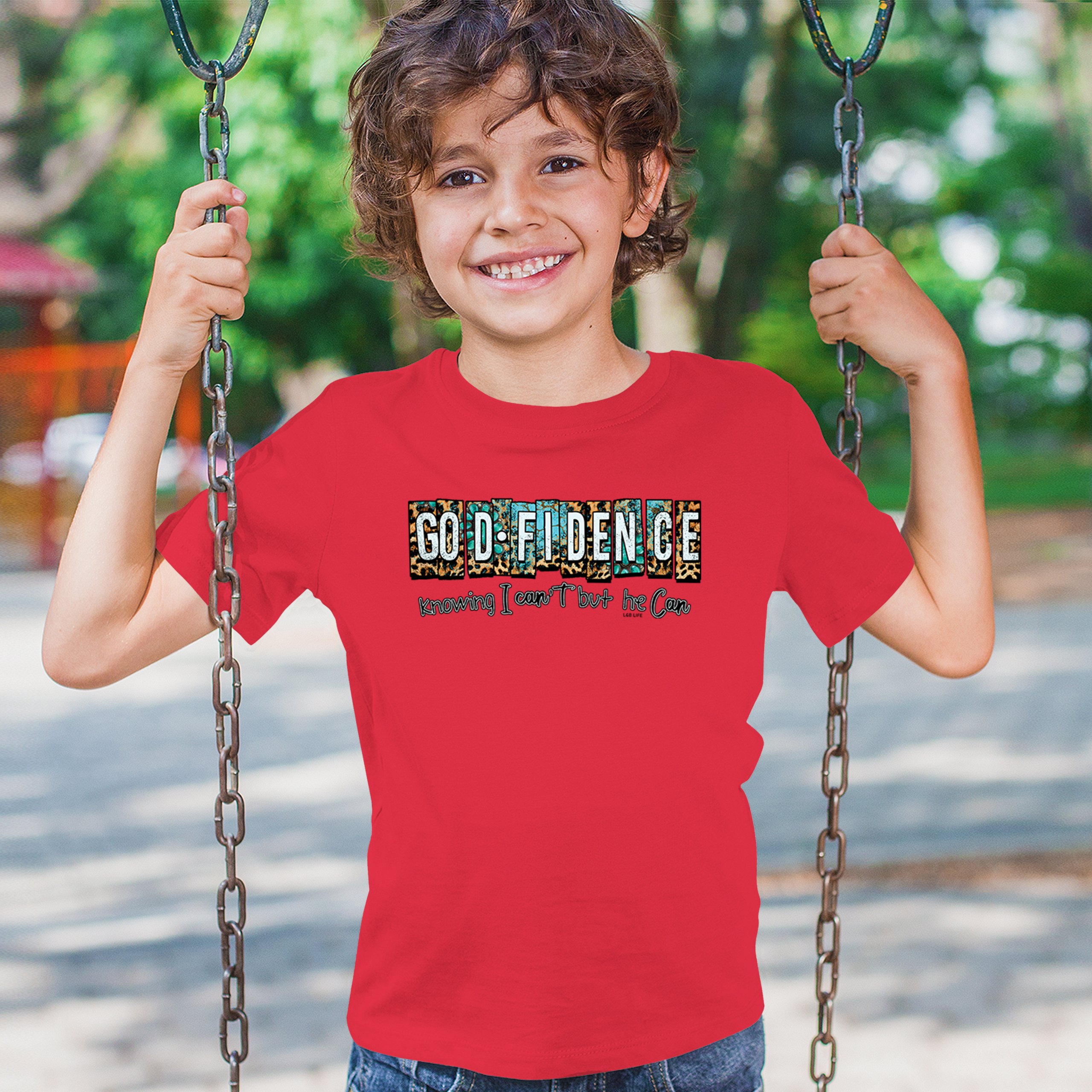 GODfidence Youth T-shirt Christian Religious Confident in God Motivation Kids - Picture 26 of 50