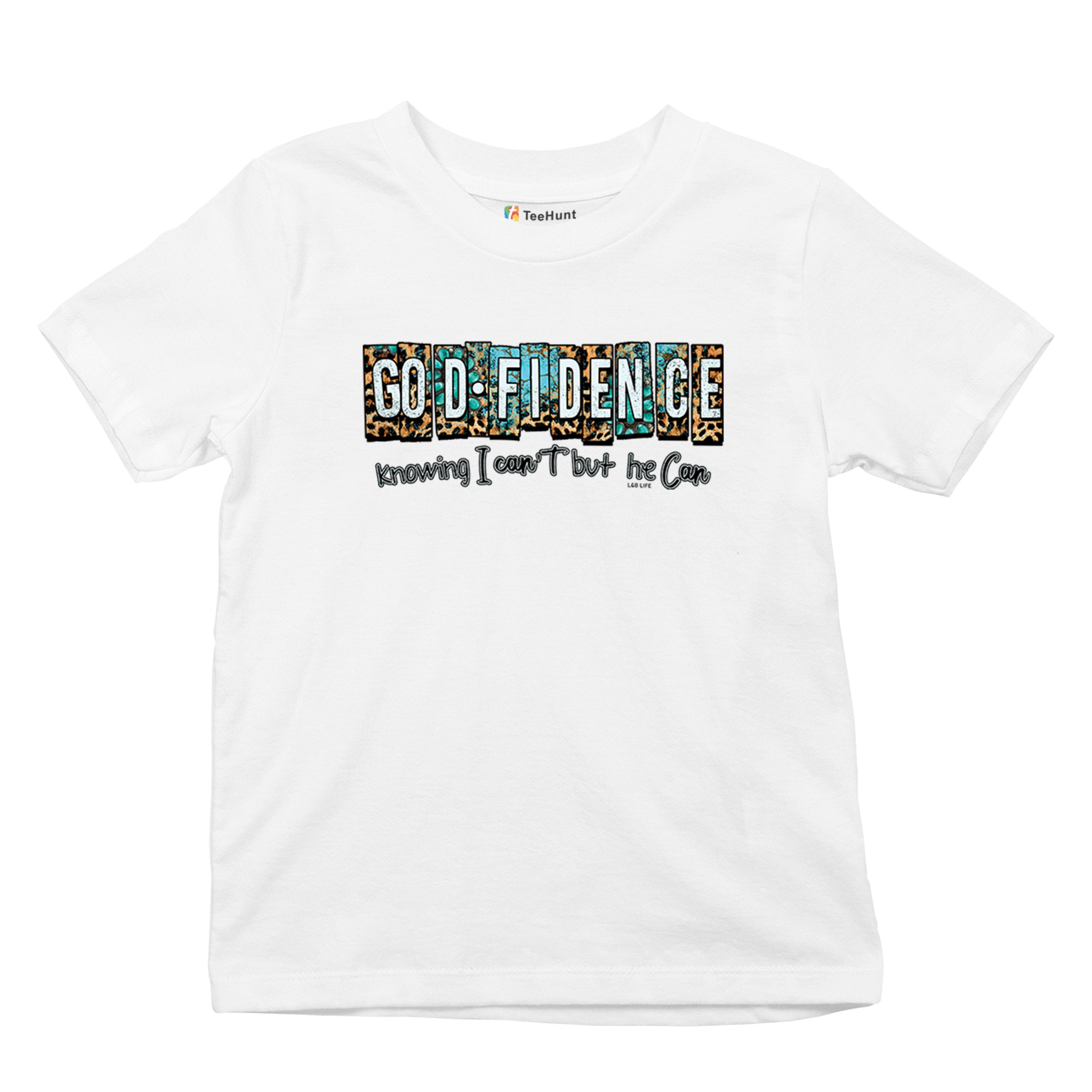 GODfidence Youth T-shirt Christian Religious Confident in God Motivation Kids - Picture 6 of 50
