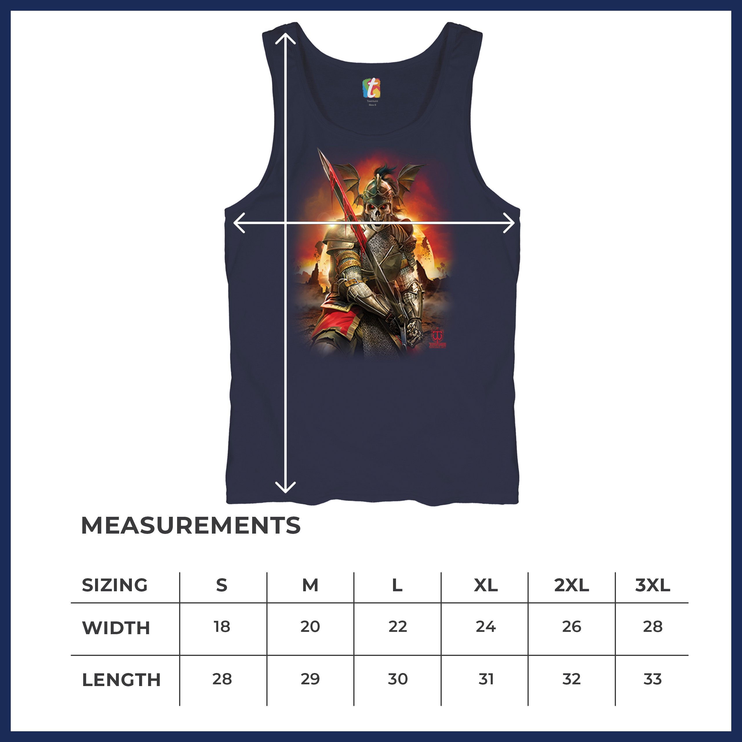Apocalypse Reaper Tank Top Fantasy Skeleton Knight Sword Dragon Men's Top - Picture 36 of 43