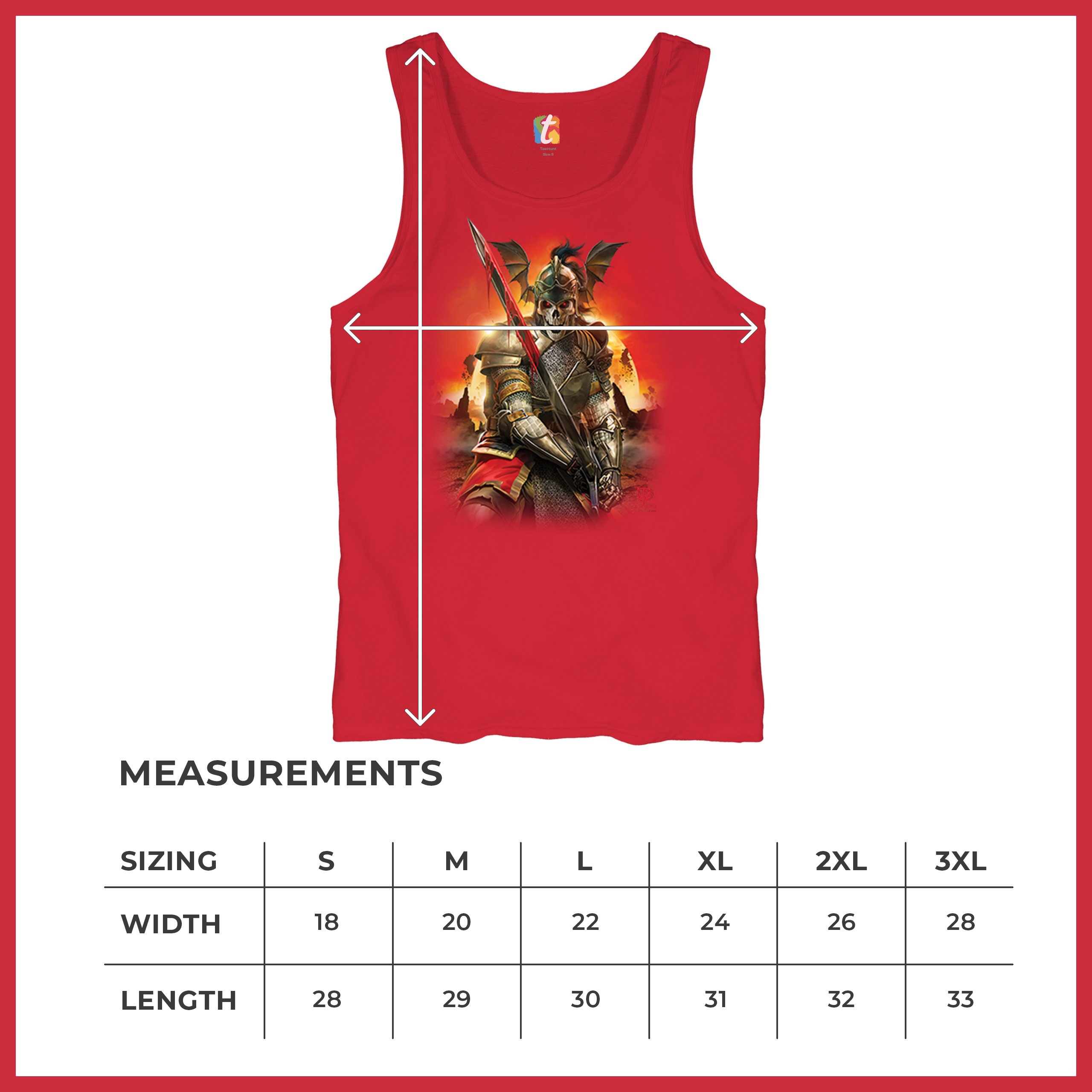 Apocalypse Reaper Tank Top Fantasy Skeleton Knight Sword Dragon Men's Top - Picture 22 of 43