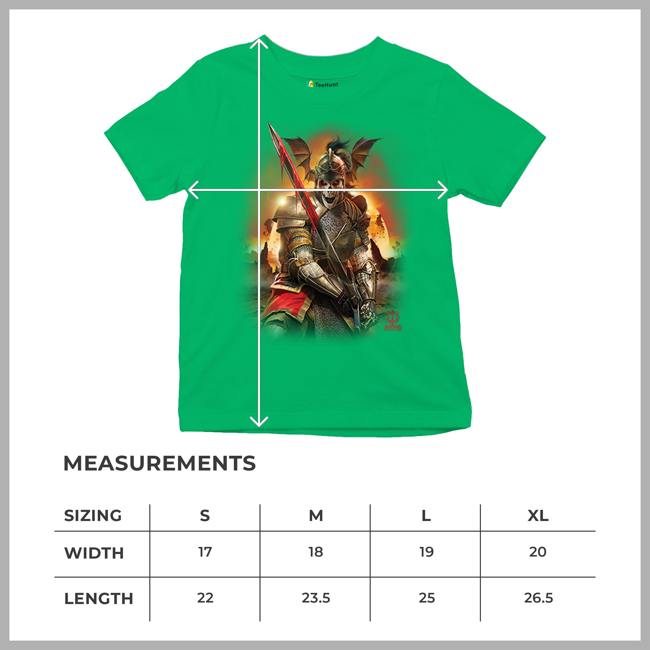 Apocalypse Reaper Youth T-shirt Fantasy Skeleton Knight Sword Dragon Kids - Picture 36 of 50