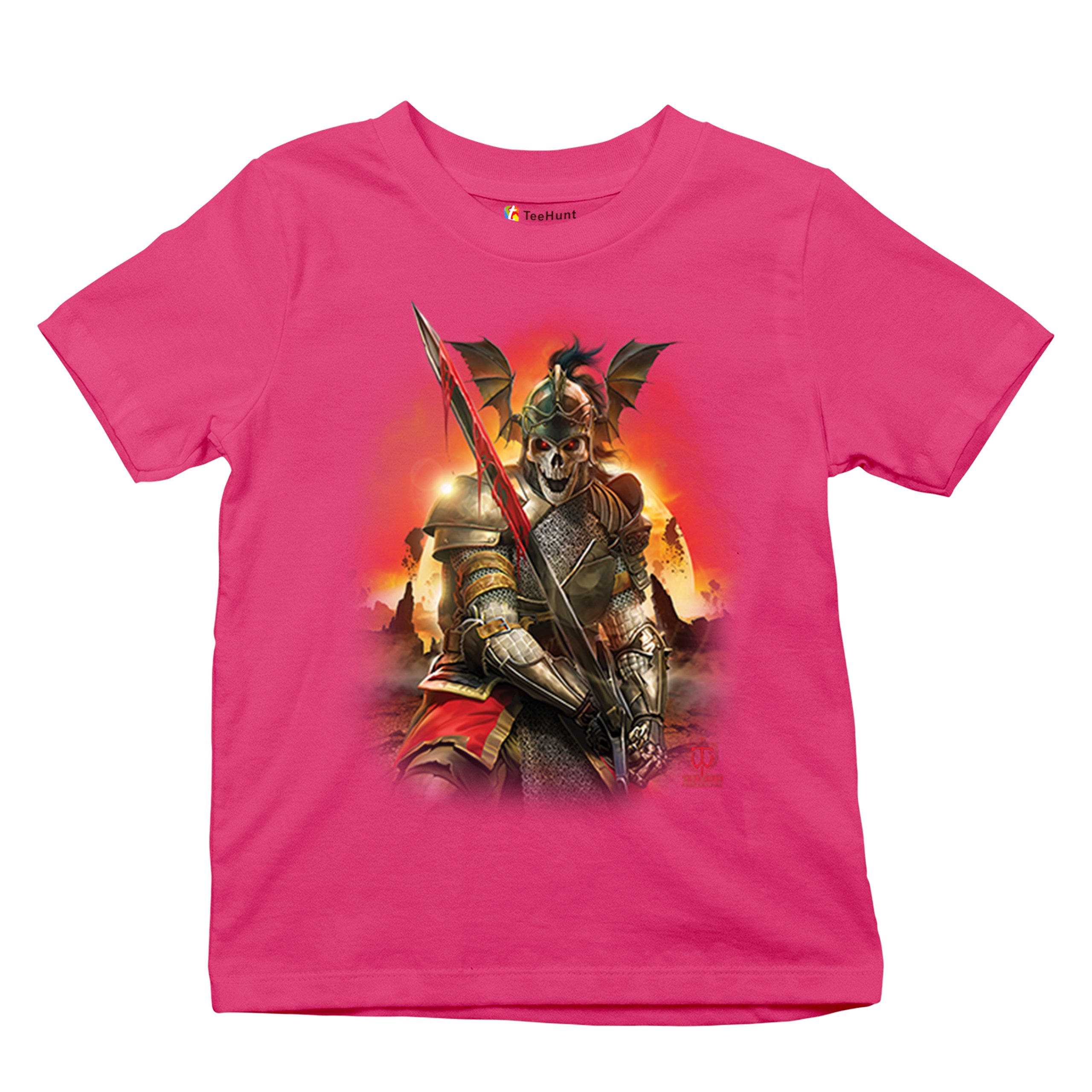 Apocalypse Reaper Youth T-shirt Fantasy Skeleton Knight Sword Dragon Kids - Picture 48 of 50