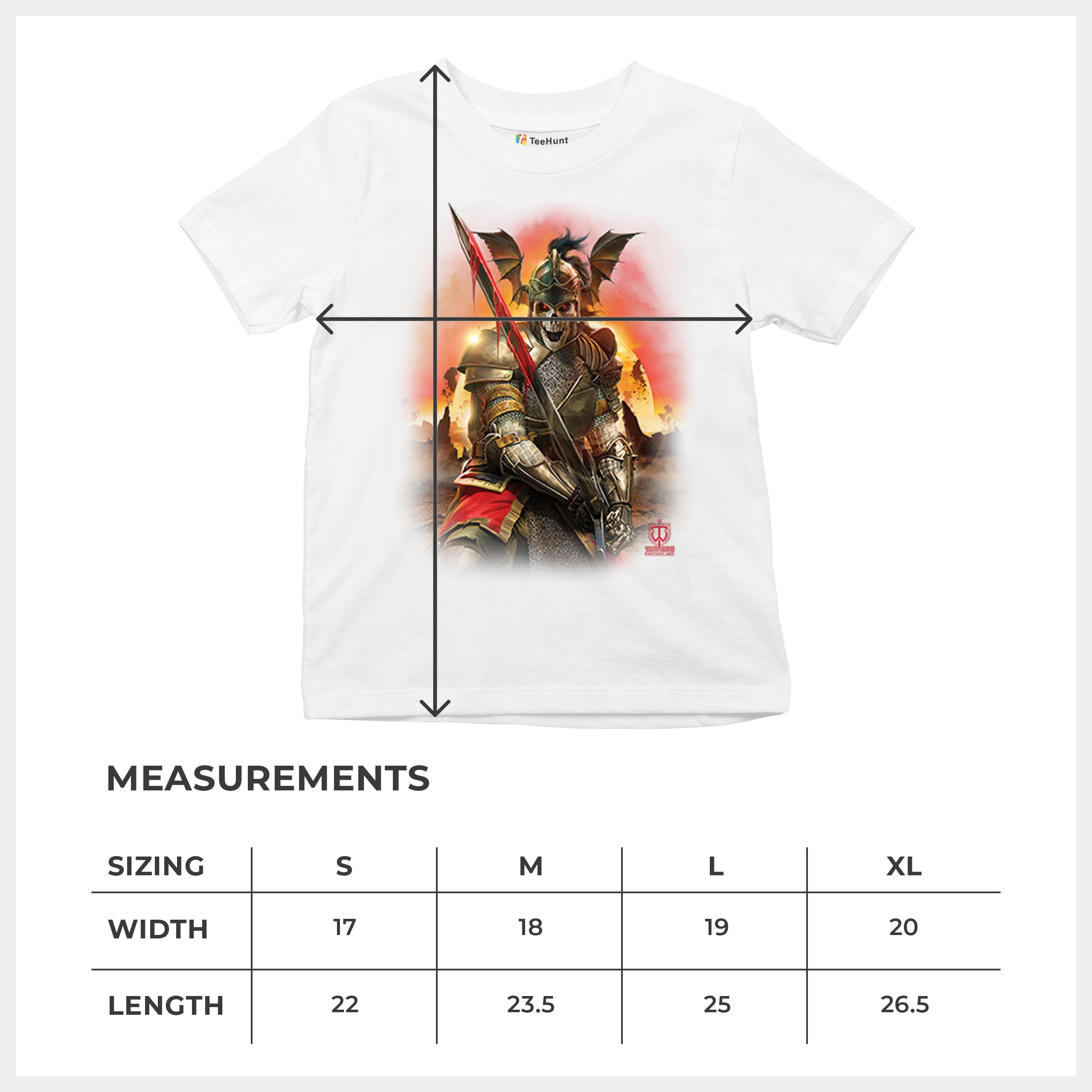 Apocalypse Reaper Youth T-shirt Fantasy Skeleton Knight Sword Dragon Kids - Picture 29 of 50