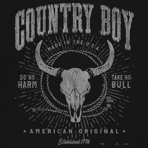 Country Boy American Original Youth T-shirt Bull Skull Country Ranch Kids - Picture 4 of 29