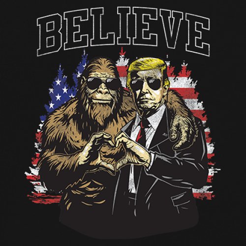 Bigfoot Endorsed Trump 24 Youth T-shirt President Sasquatch Believe MAGA Kids - Picture 4 of 50