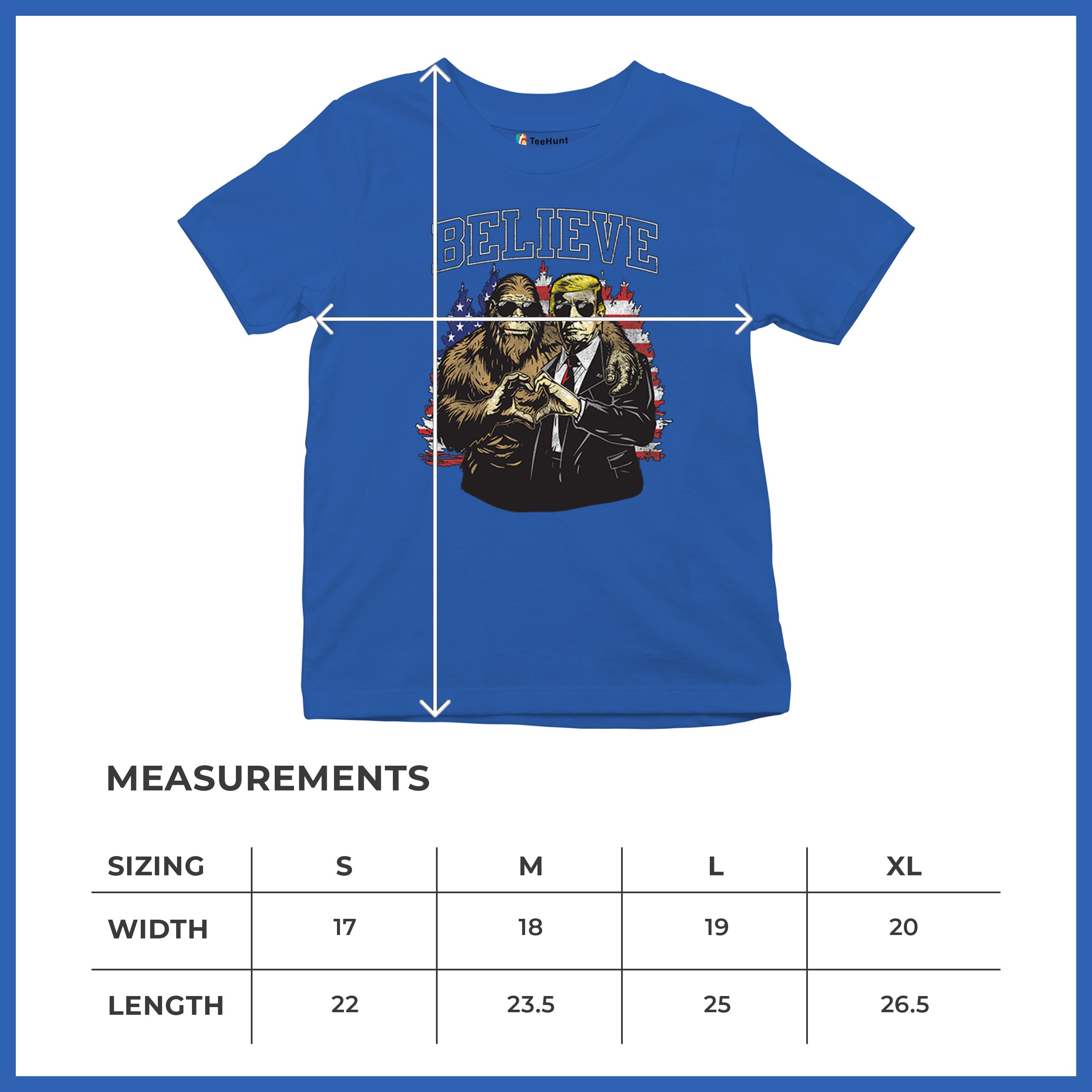 Bigfoot Endorsed Trump 24 Youth T-shirt President Sasquatch Believe MAGA Kids - Picture 43 of 50