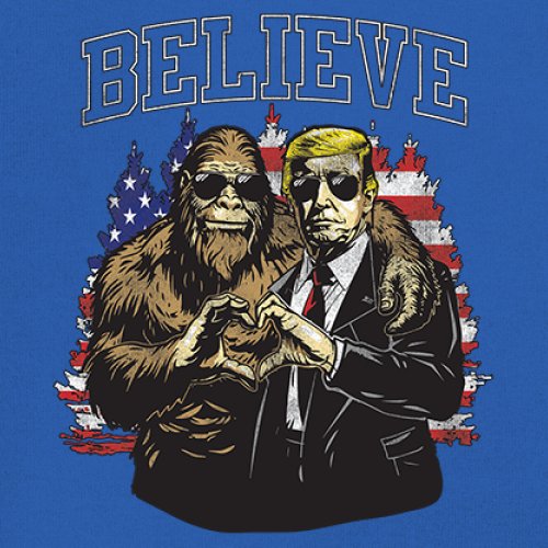 Bigfoot Endorsed Trump 24 Youth T-shirt President Sasquatch Believe MAGA Kids - Picture 39 of 50