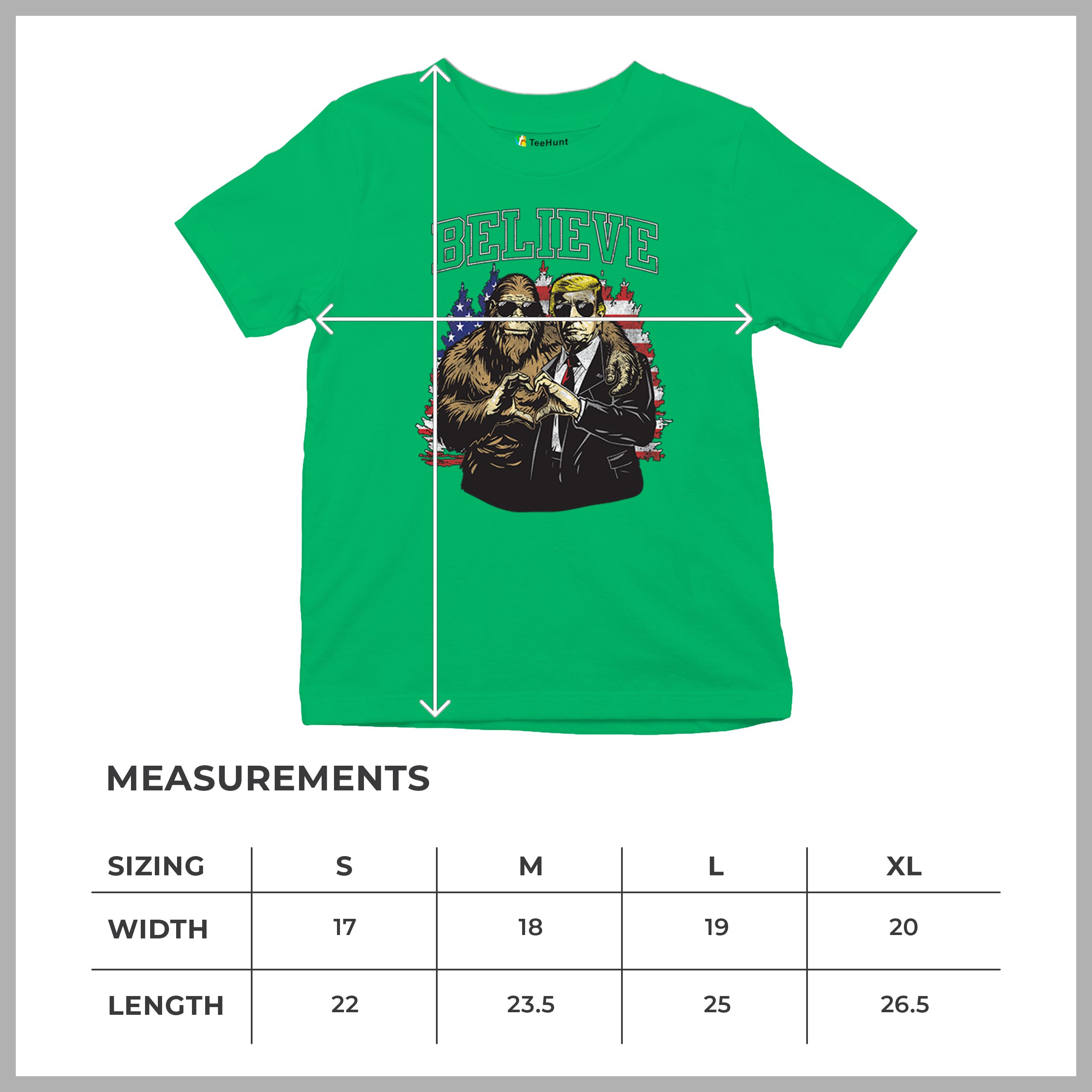 Bigfoot Endorsed Trump 24 Youth T-shirt President Sasquatch Believe MAGA Kids - Picture 36 of 50