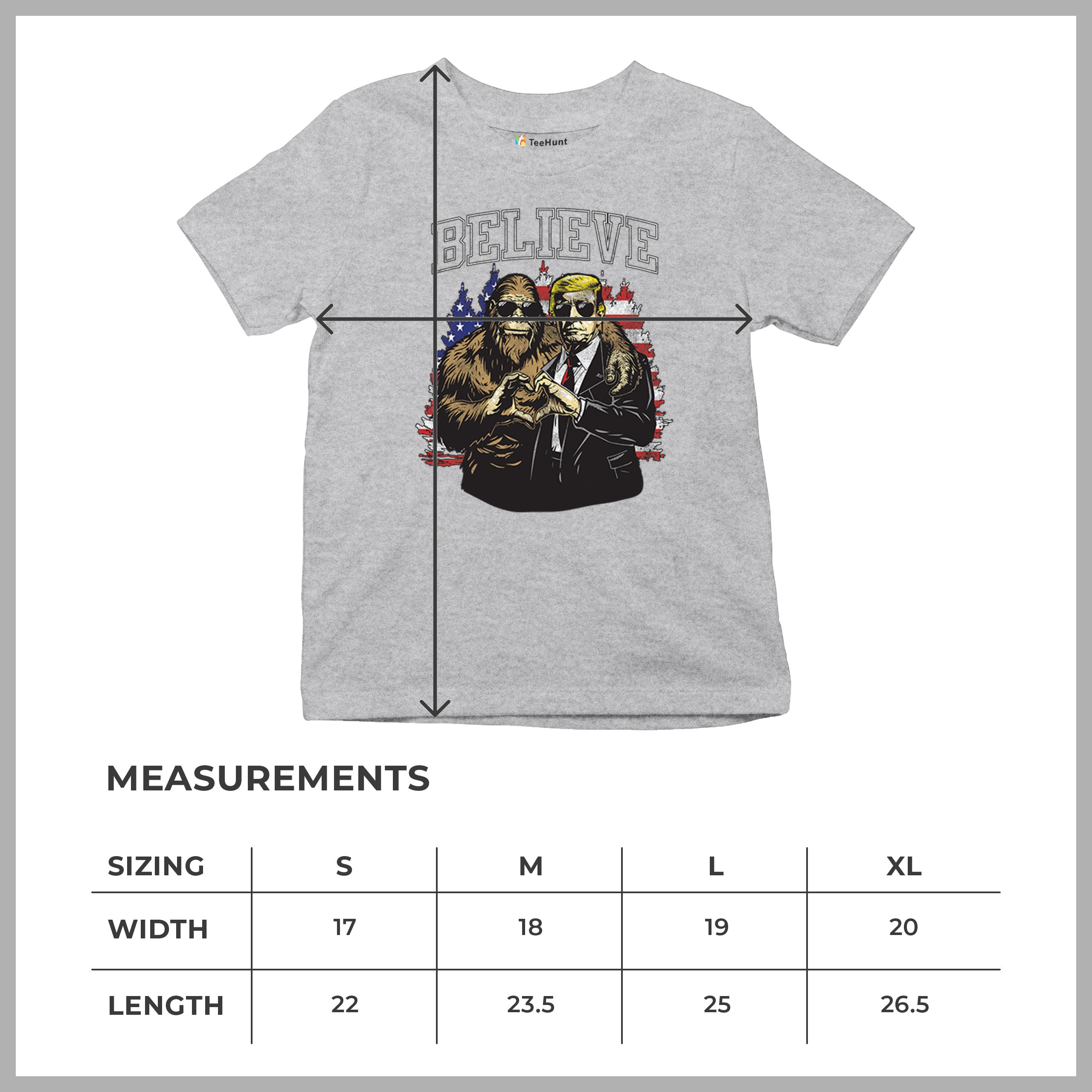 Bigfoot Endorsed Trump 24 Youth T-shirt President Sasquatch Believe MAGA Kids - Picture 15 of 50