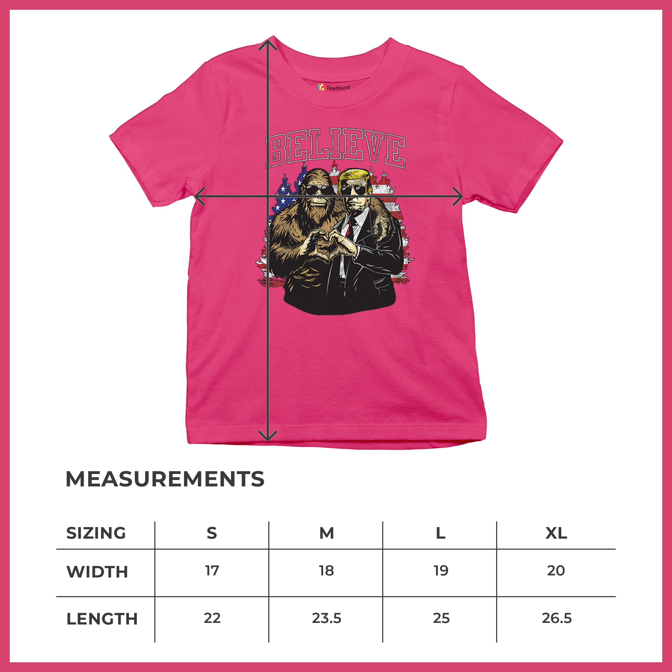 Bigfoot Endorsed Trump 24 Youth T-shirt President Sasquatch Believe MAGA Kids - Picture 50 of 50