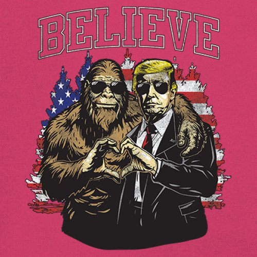 Bigfoot Endorsed Trump 24 Youth T-shirt President Sasquatch Believe MAGA Kids - Picture 46 of 50