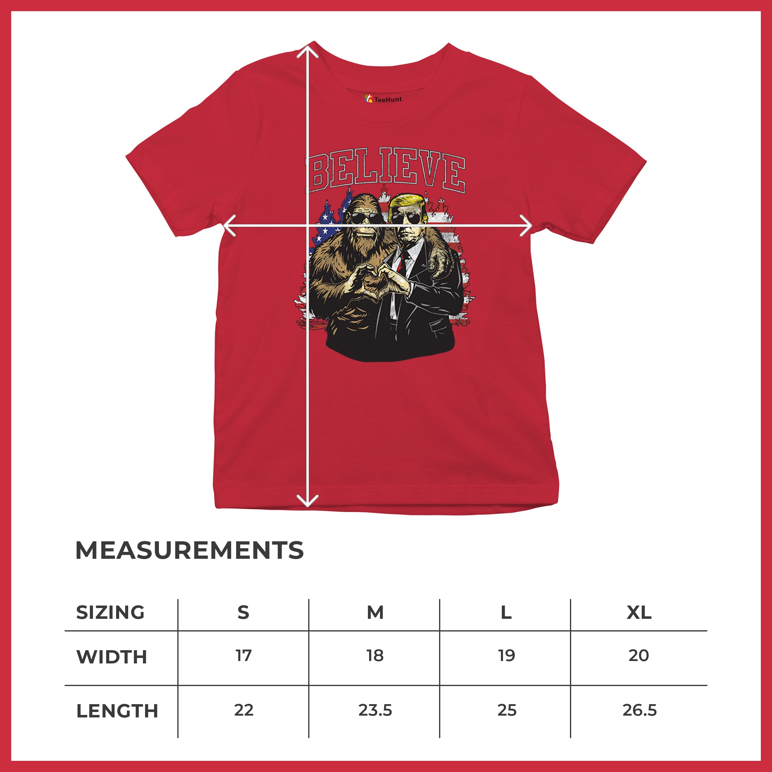 Bigfoot Endorsed Trump 24 Youth T-shirt President Sasquatch Believe MAGA Kids - Picture 22 of 50