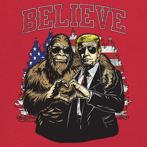 Bigfoot Endorsed Trump 24 Youth T-shirt President Sasquatch Believe MAGA Kids - Picture 18 of 50
