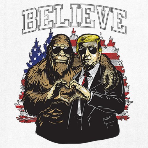 Bigfoot Endorsed Trump 24 Youth T-shirt President Sasquatch Believe MAGA Kids - Picture 25 of 50