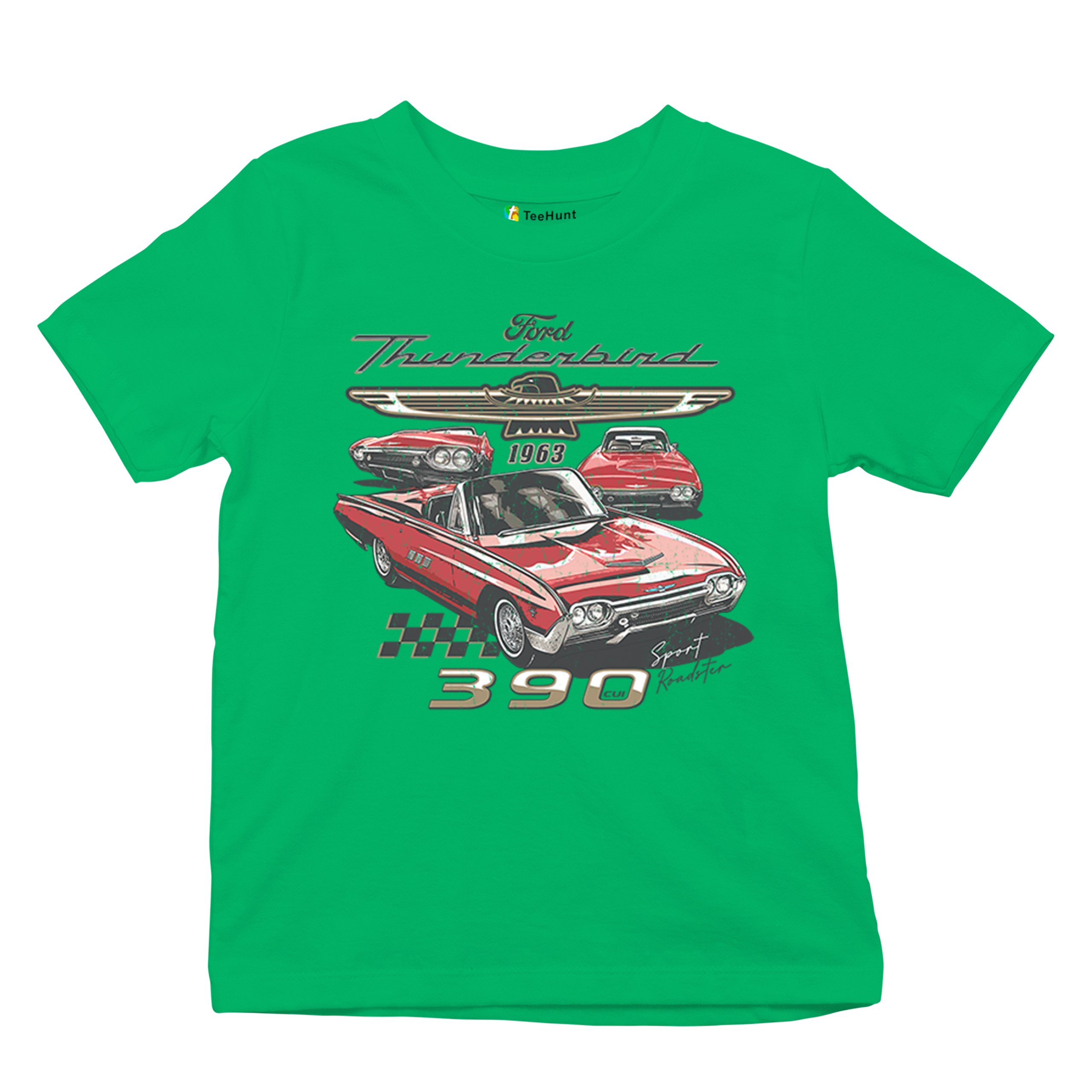 Ford 1963 Thunderbird 390 Youth T-shirt Vintage Sport Roadster American Kids - Picture 34 of 50