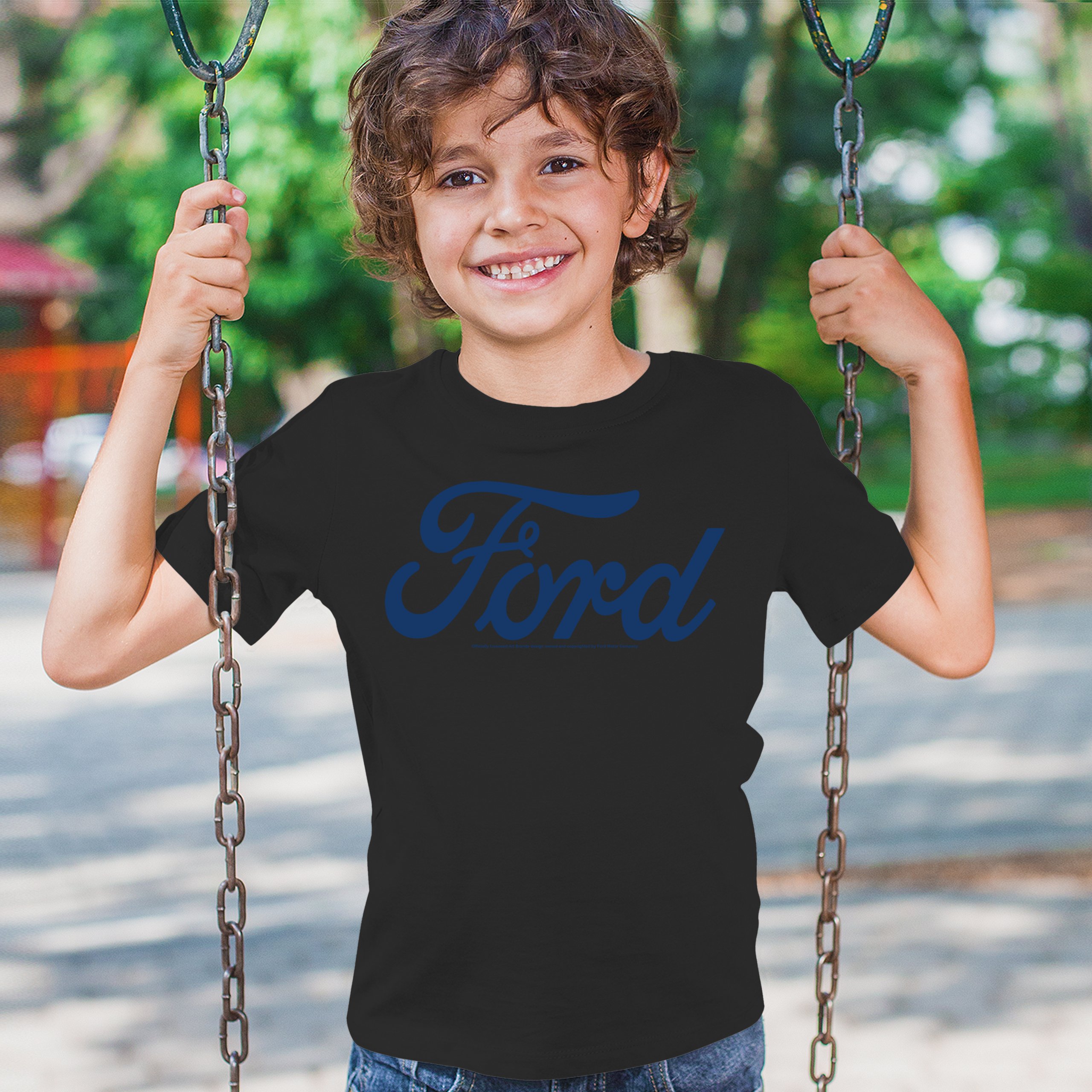 Ford Blue Logo Youth T-shirt Classic American Mustang Performance F150 Kids - Picture 5 of 43