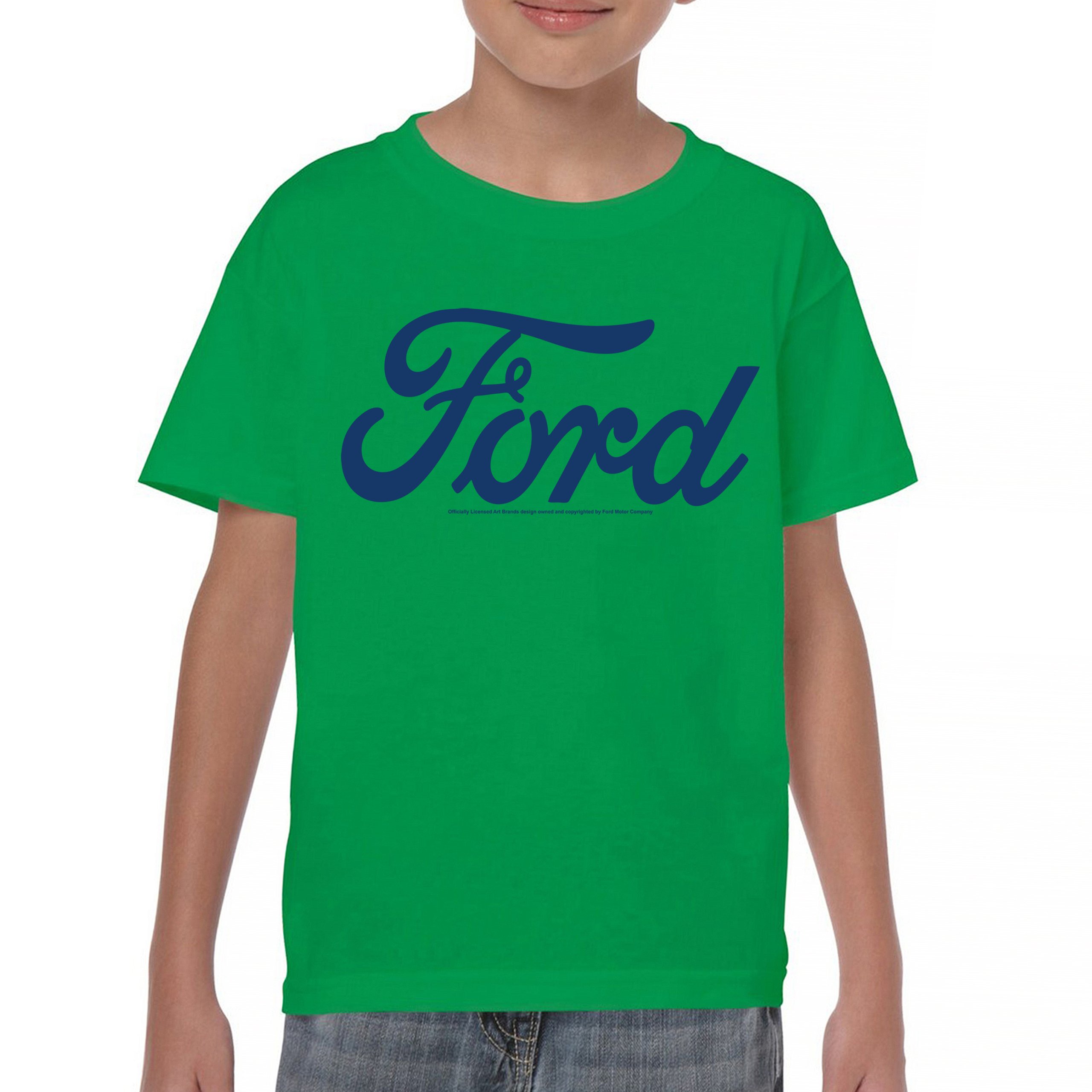 Ford Blue Logo Youth T-shirt Classic American Mustang Performance F150 Kids - Picture 30 of 43