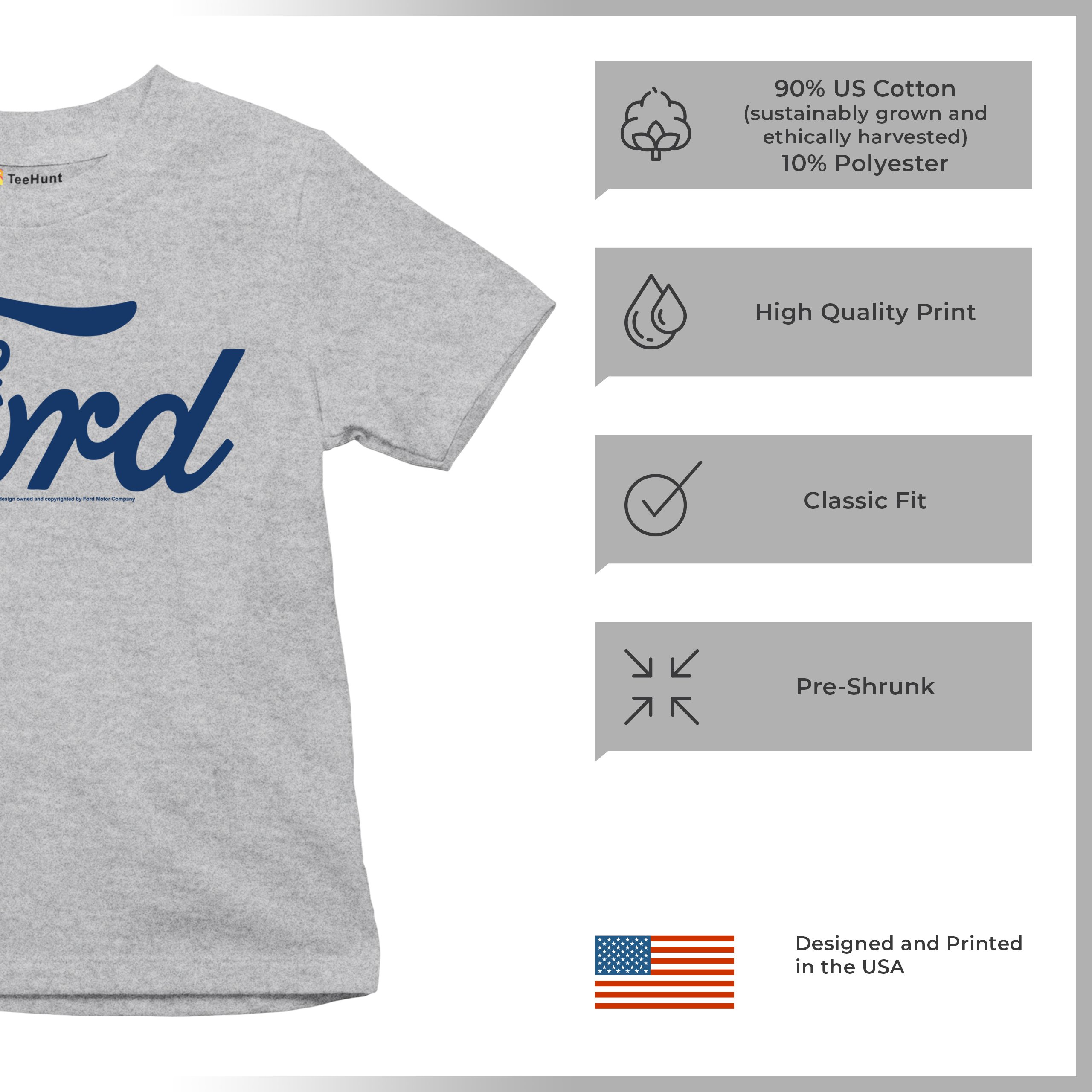 Ford Blue Logo Youth T-shirt Classic American Mustang Performance F150 Kids - Picture 14 of 43
