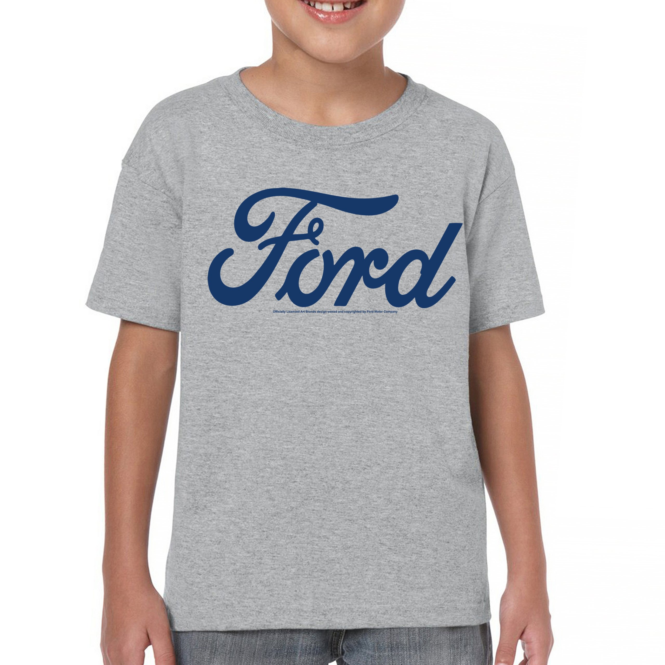 Ford Blue Logo Youth T-shirt Classic American Mustang Performance F150 Kids - Picture 9 of 43
