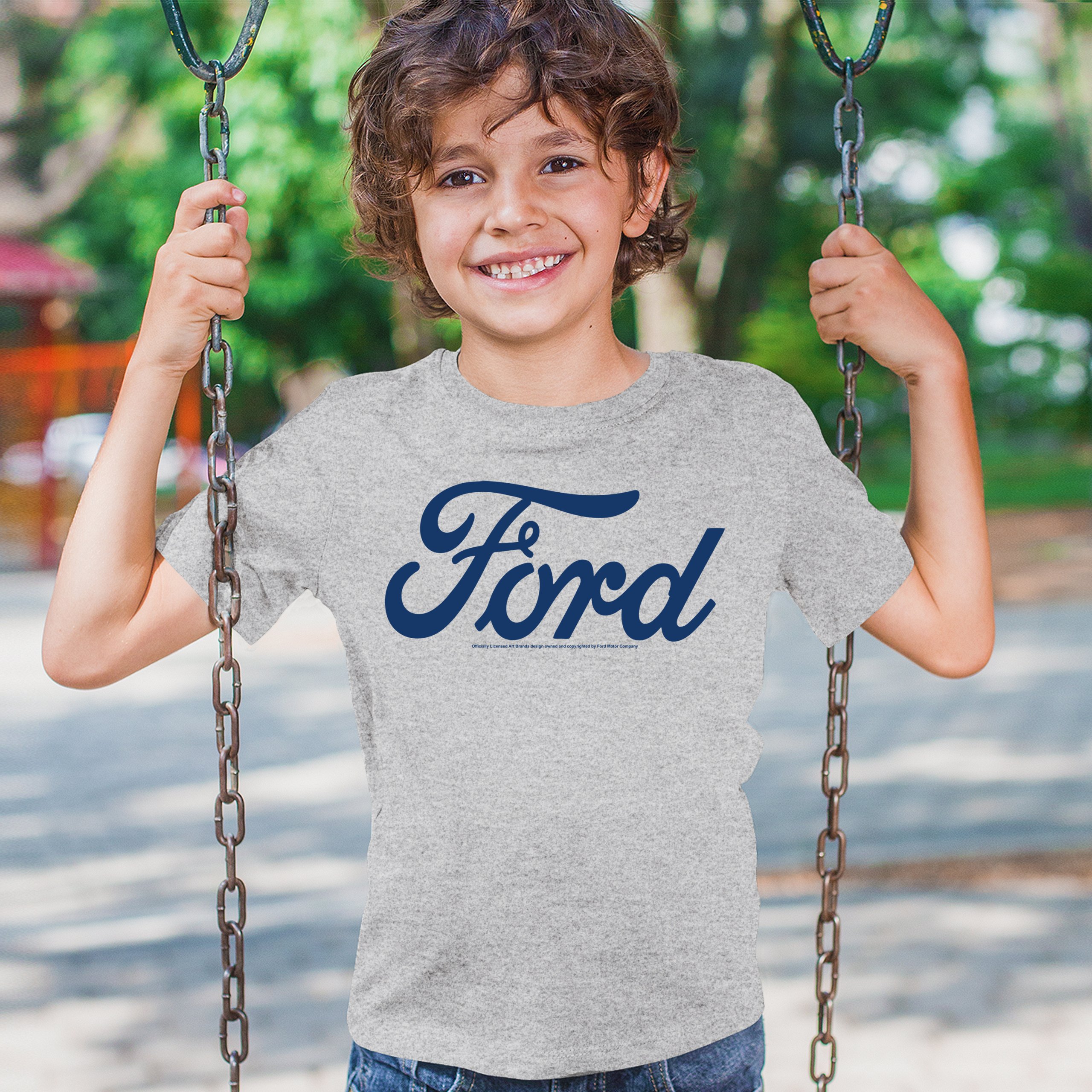 Ford Blue Logo Youth T-shirt Classic American Mustang Performance F150 Kids - Picture 12 of 43