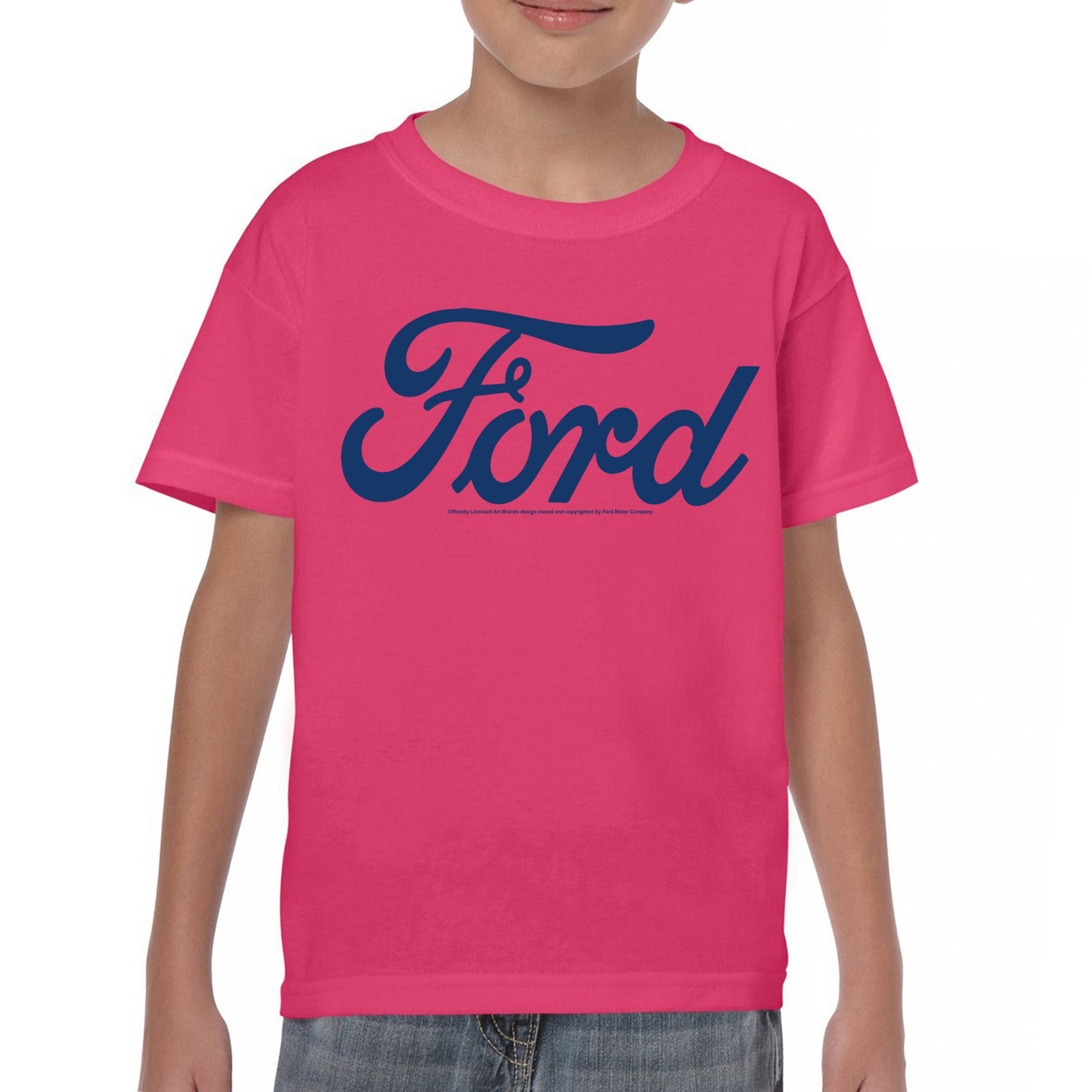 Ford Blue Logo Youth T-shirt Classic American Mustang Performance F150 Kids - Picture 37 of 43
