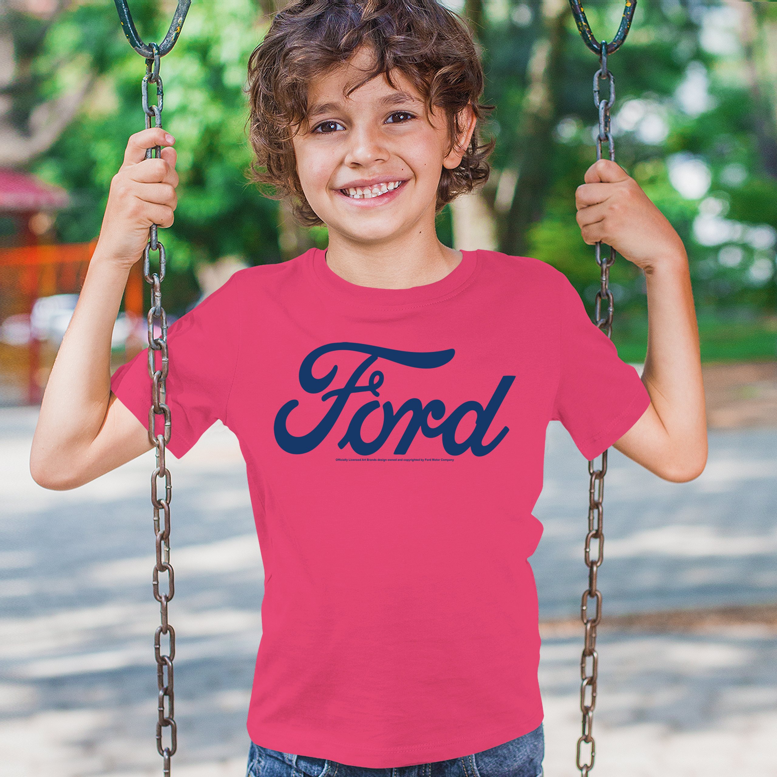 Ford Blue Logo Youth T-shirt Classic American Mustang Performance F150 Kids - Picture 40 of 43