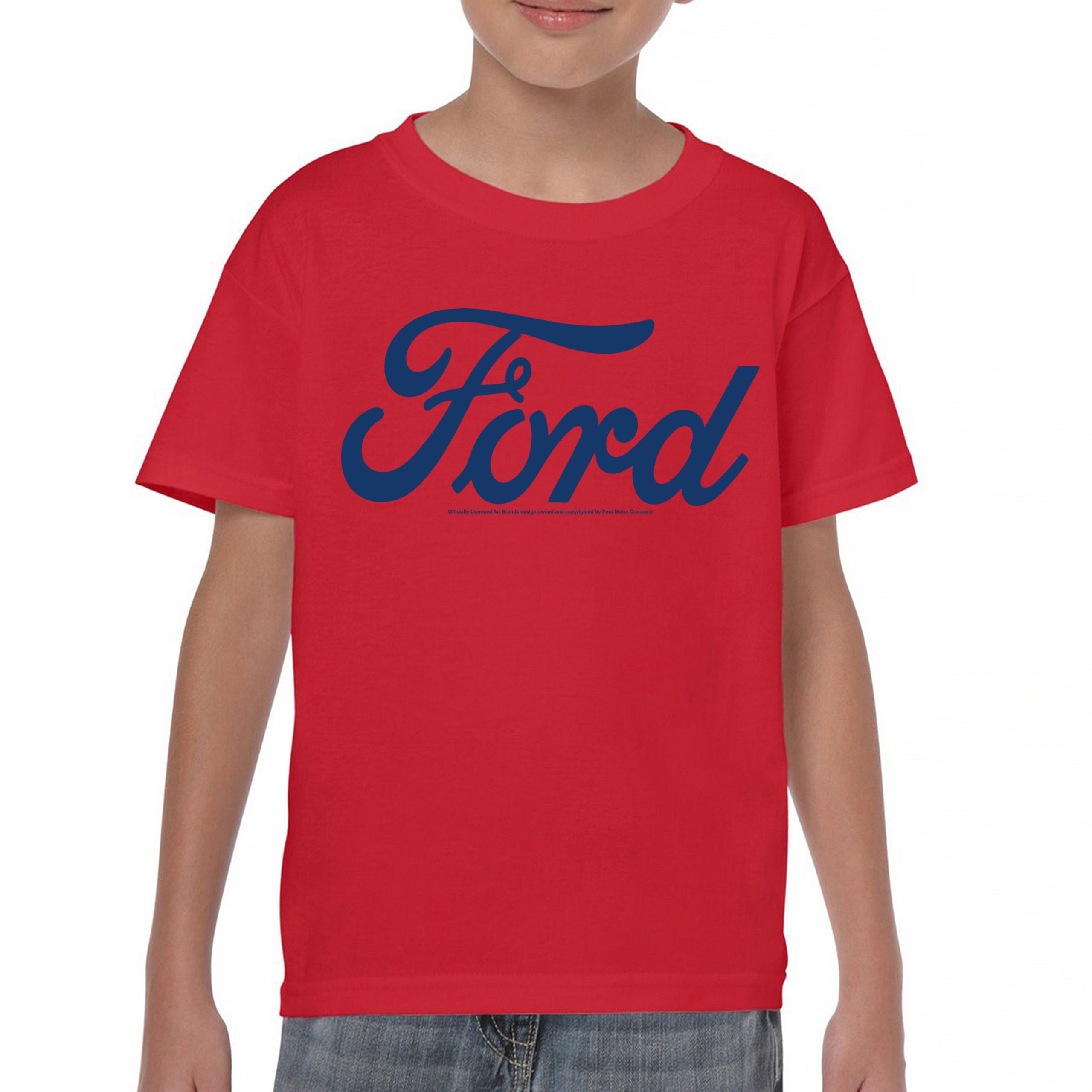 Ford Blue Logo Youth T-shirt Classic American Mustang Performance F150 Kids - Picture 16 of 43