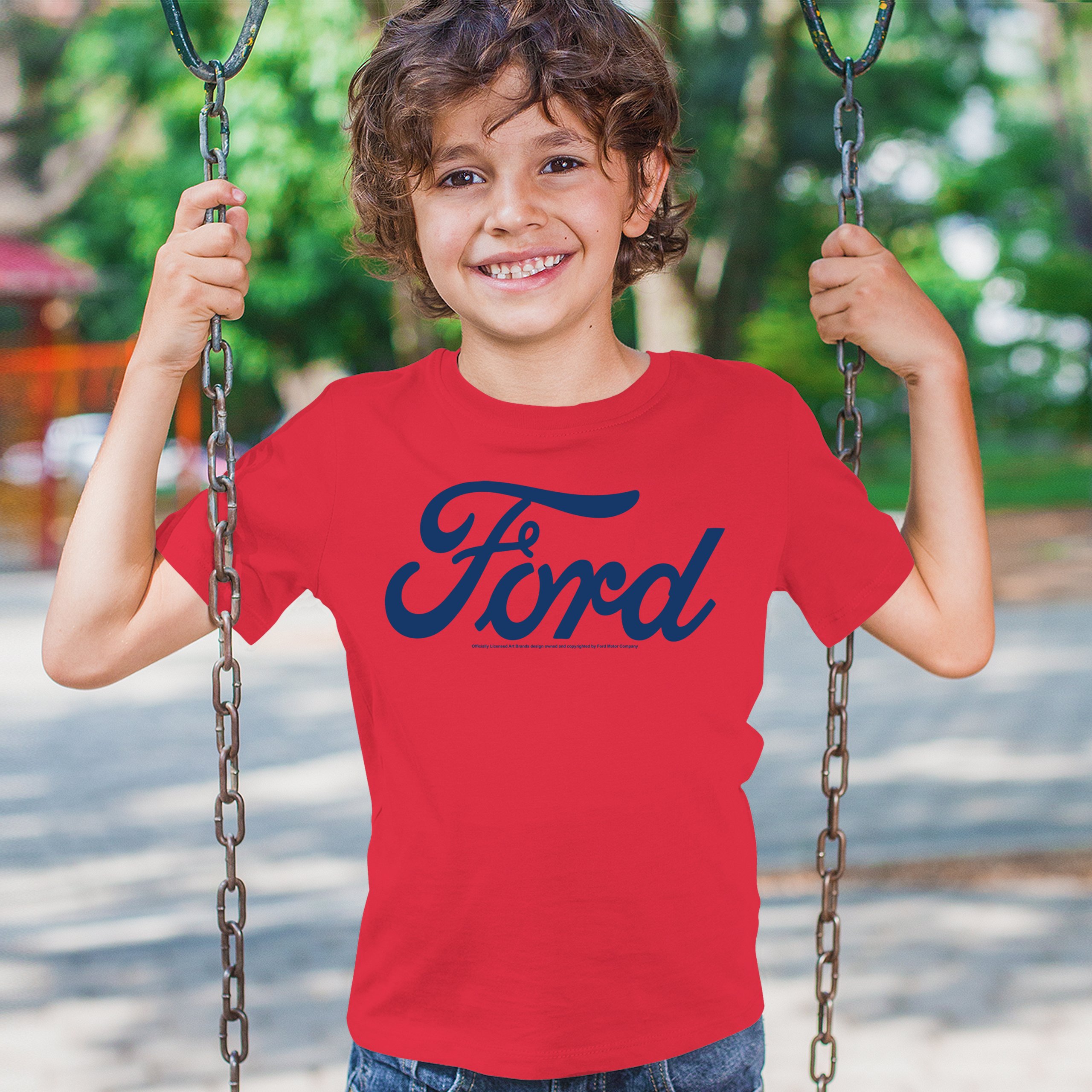 Ford Blue Logo Youth T-shirt Classic American Mustang Performance F150 Kids - Picture 19 of 43