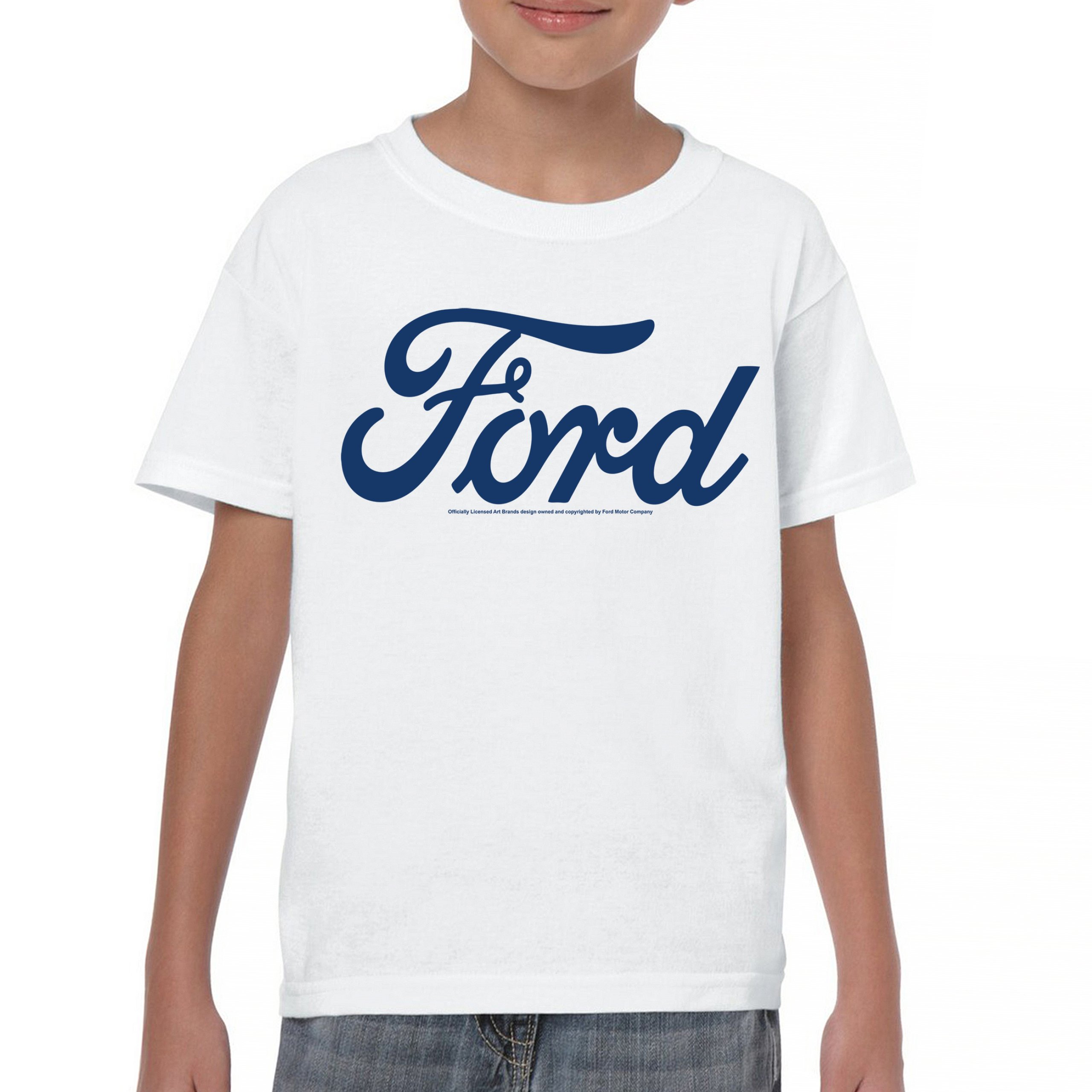 Ford Blue Logo Youth T-shirt Classic American Mustang Performance F150 Kids - Picture 23 of 43