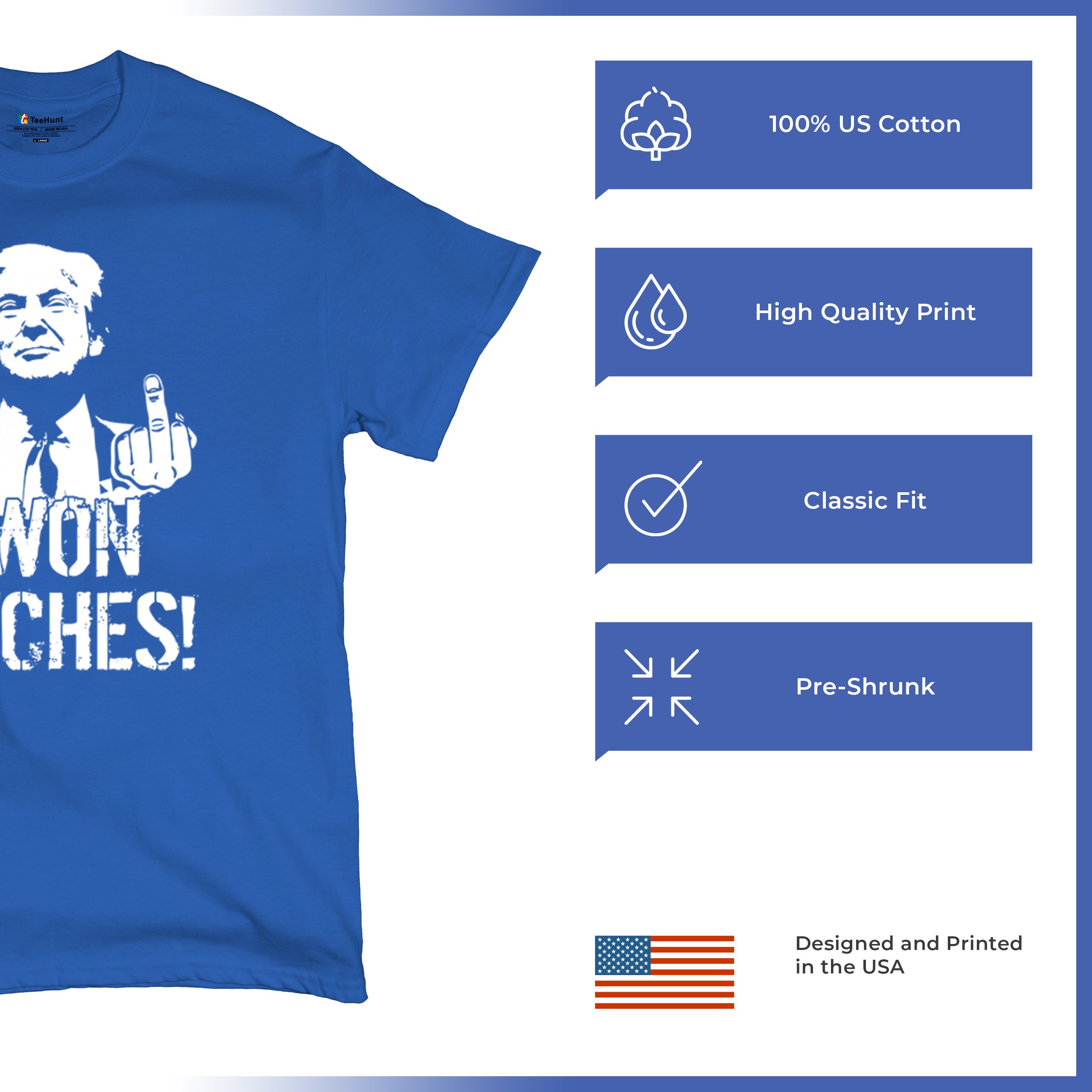 I Won - 47th President Donald Trump 2024 T-shirt Funny MAGA Fingers Men's Tee - Picture 70 of 71
