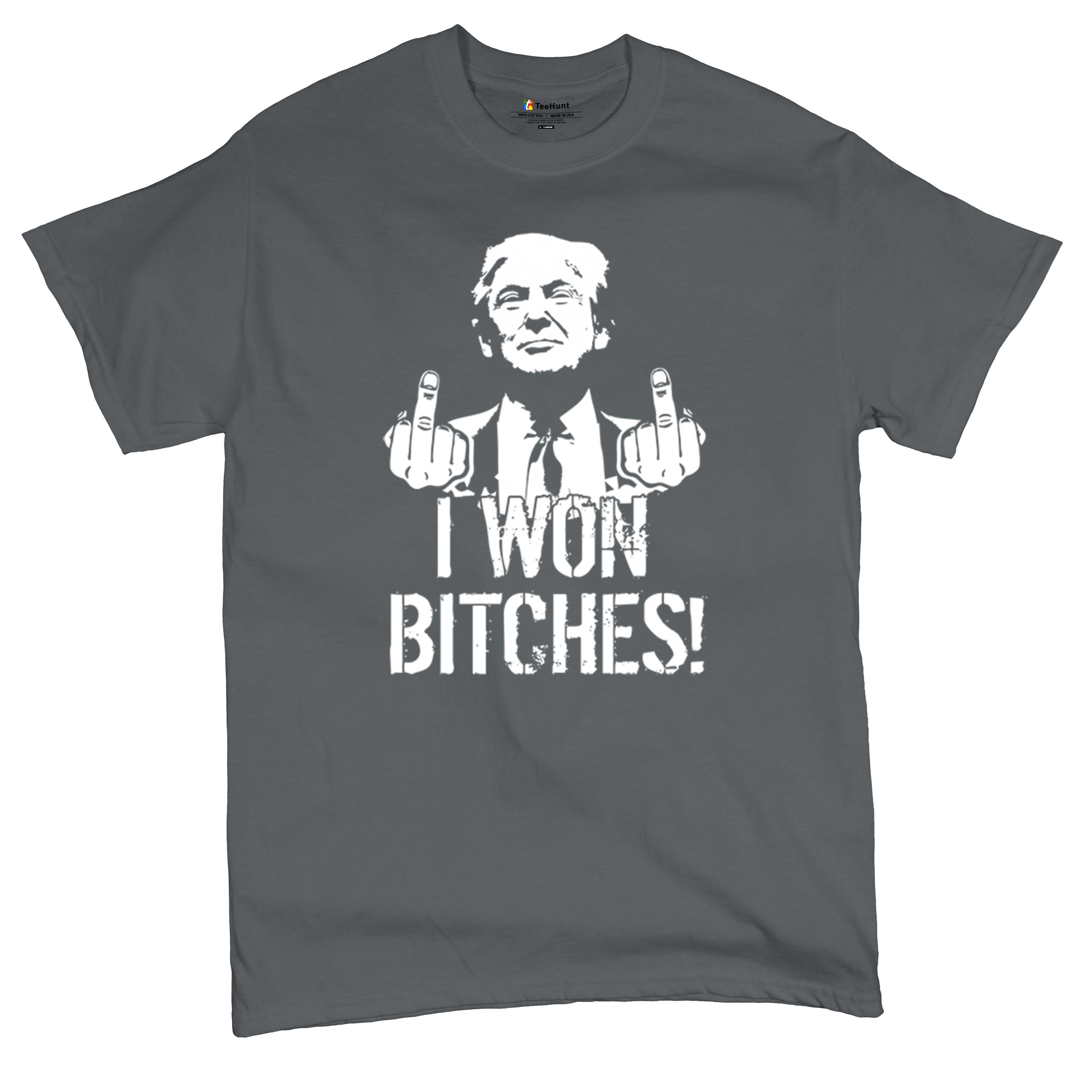 I Won - 47th President Donald Trump 2024 T-shirt Funny MAGA Fingers Men's Tee - Picture 55 of 71