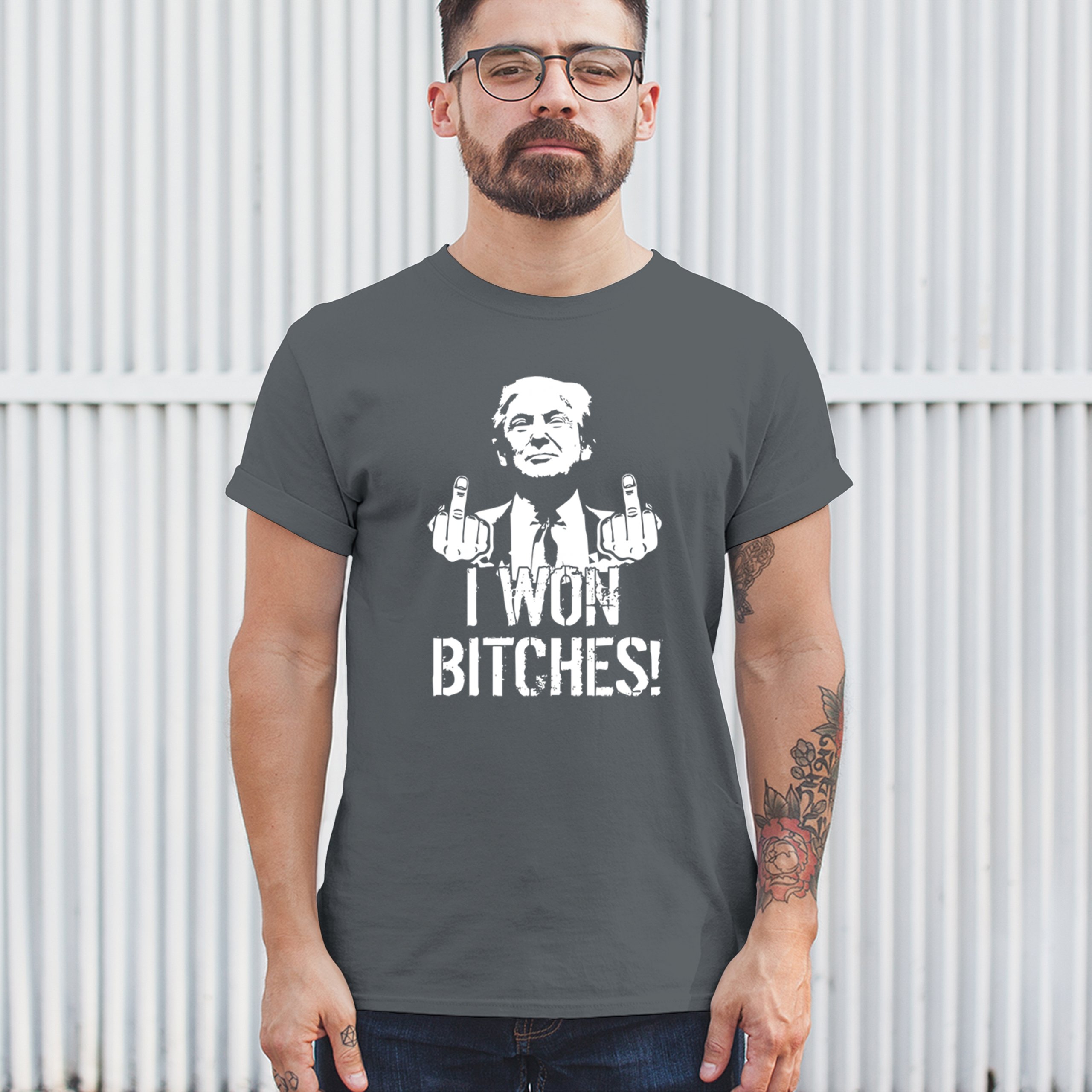 I Won - 47th President Donald Trump 2024 T-shirt Funny MAGA Fingers Men's Tee - Picture 54 of 71