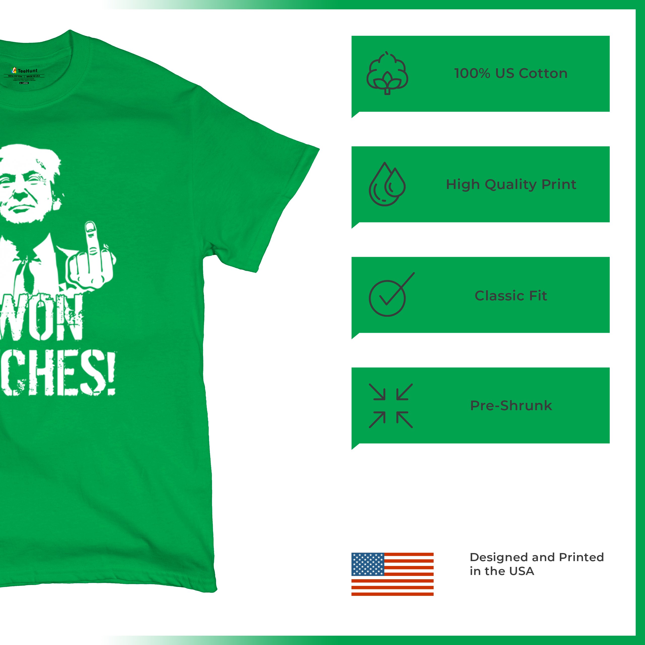 I Won - 47th President Donald Trump 2024 T-shirt Funny MAGA Fingers Men's Tee - Picture 42 of 71