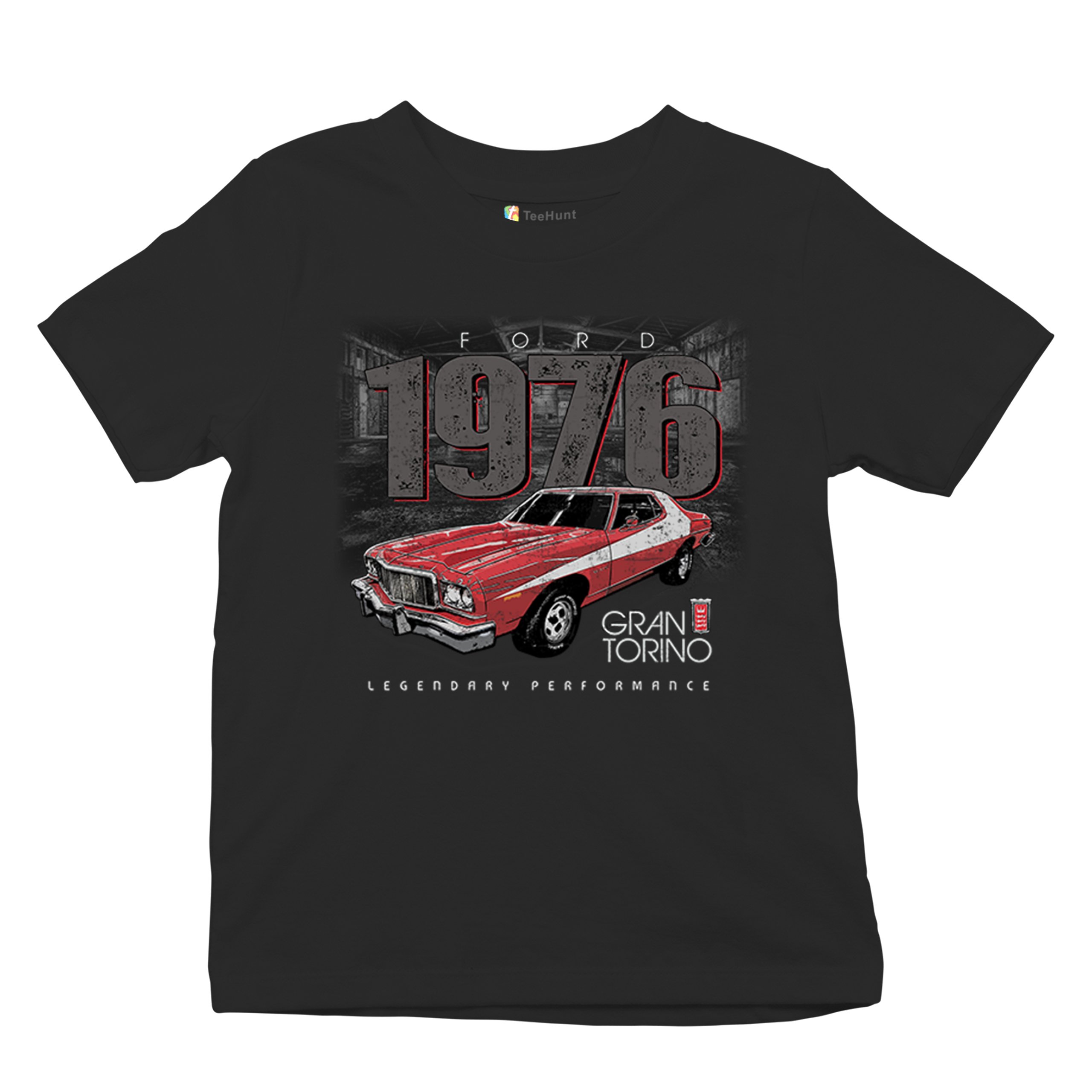 '76 Ford Gran Torino Crest Youth T-shirt Legendary Performance Muscle Car Kids - Picture 6 of 43