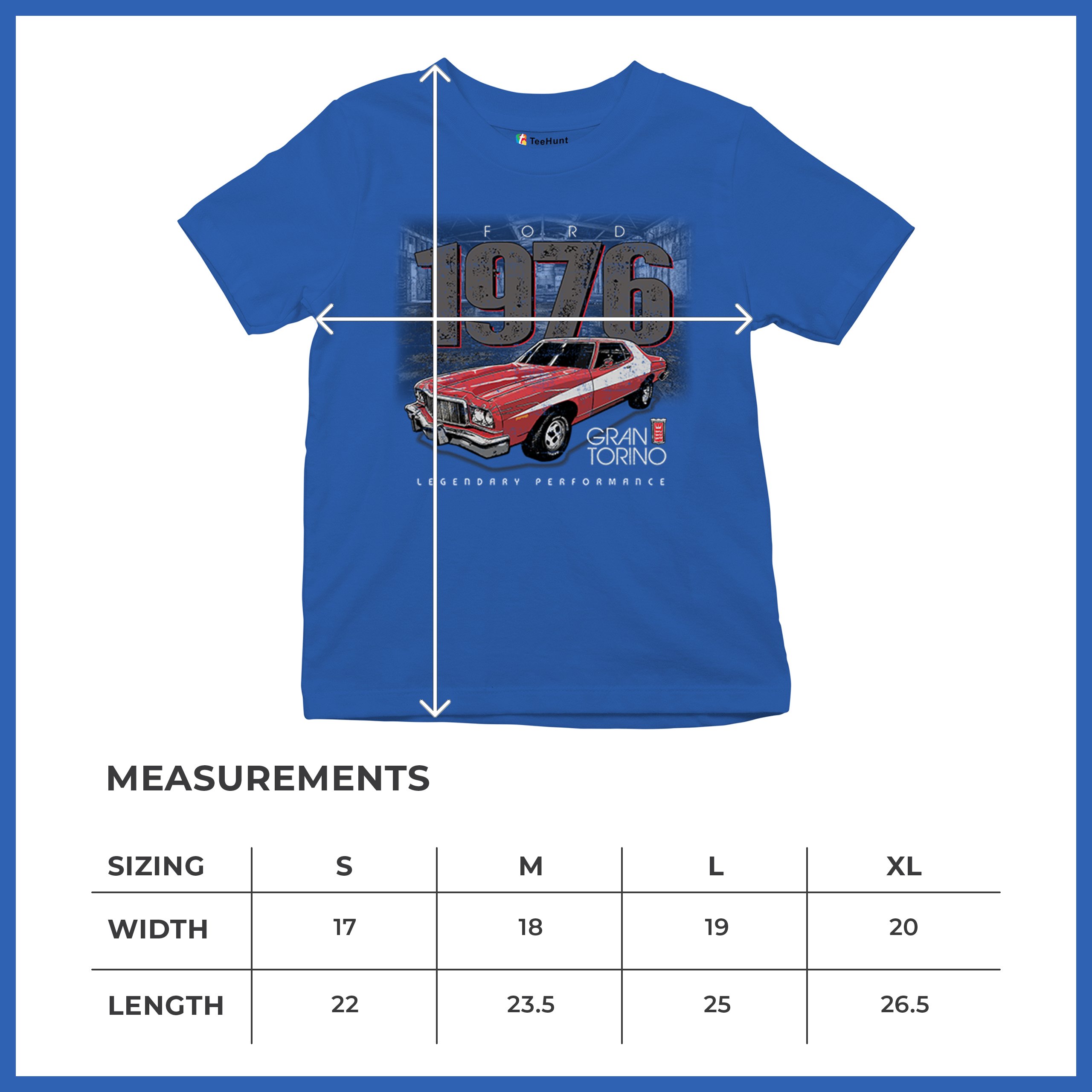 '76 Ford Gran Torino Crest Youth T-shirt Legendary Performance Muscle Car Kids - Picture 36 of 43