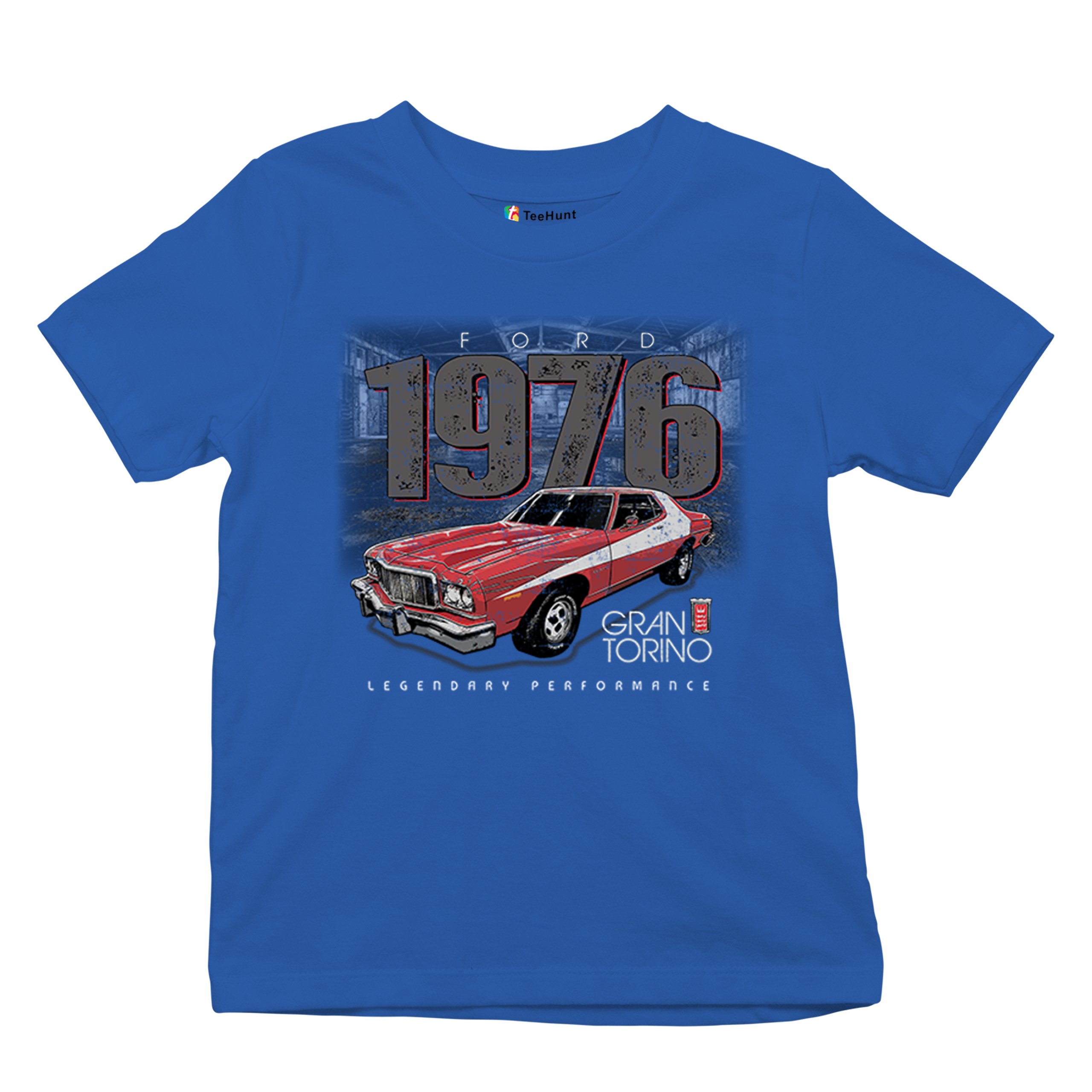 '76 Ford Gran Torino Crest Youth T-shirt Legendary Performance Muscle Car Kids - Picture 34 of 43